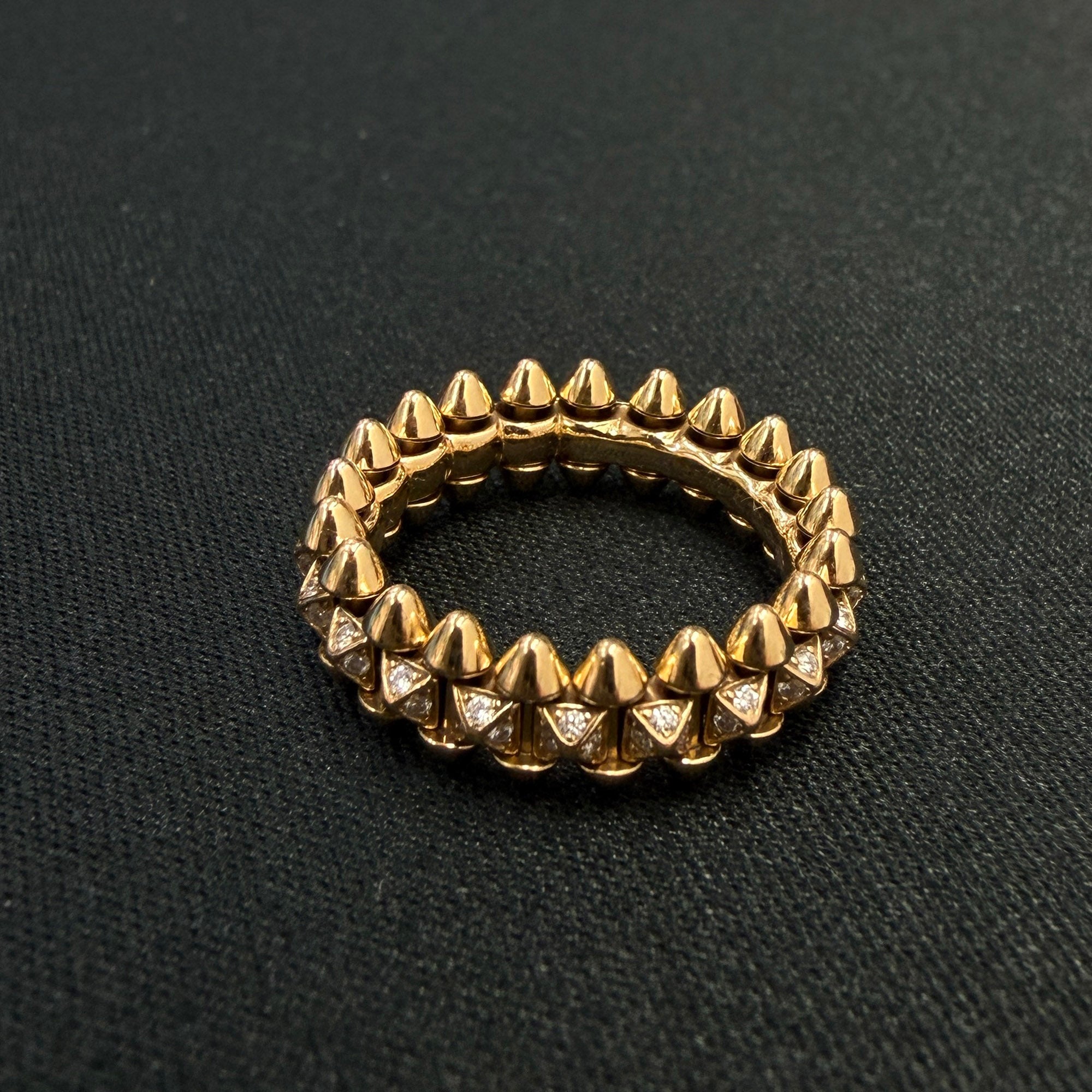 Cartier Au750 YG Clash de Cartier Ring Small Pave Diamond Size 49(9号) カルティエ Au750 イエローゴールド クラッシュ ドゥ カルティエ リング スモール パヴェダイアモンド サイズ49(9号)