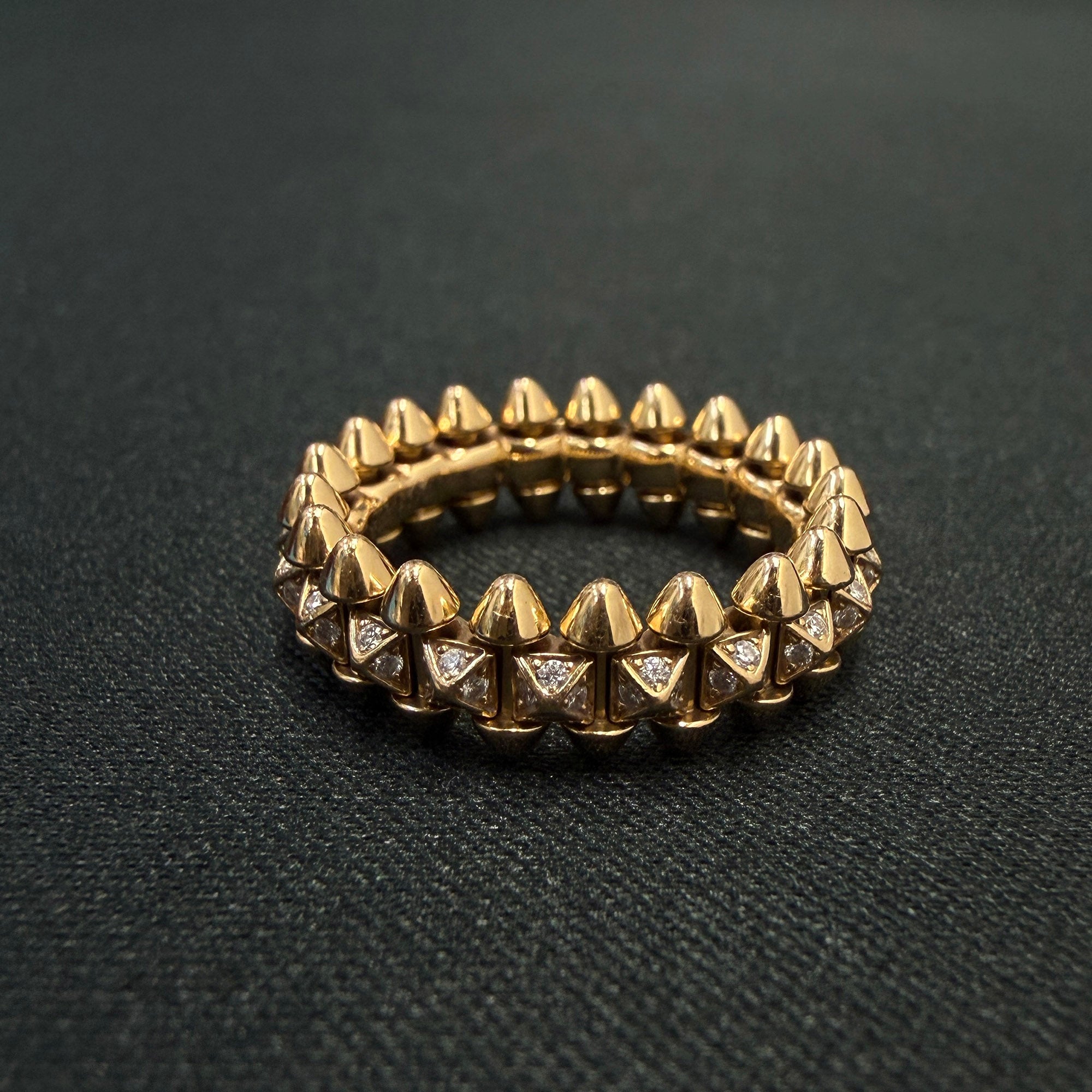 Cartier Au750 YG Clash de Cartier Ring Small Pave Diamond Size 49(9号) カルティエ Au750 イエローゴールド クラッシュ ドゥ カルティエ リング スモール パヴェダイアモンド サイズ49(9号)