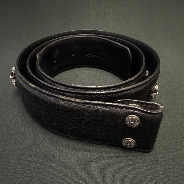 CHROME HEARTS Zero Pyramid Space Punk Studs Leather Belt Size 32 クロムハーツ ゼロピラミッドスペースパンクスタッズ レザーベルト サイズ32