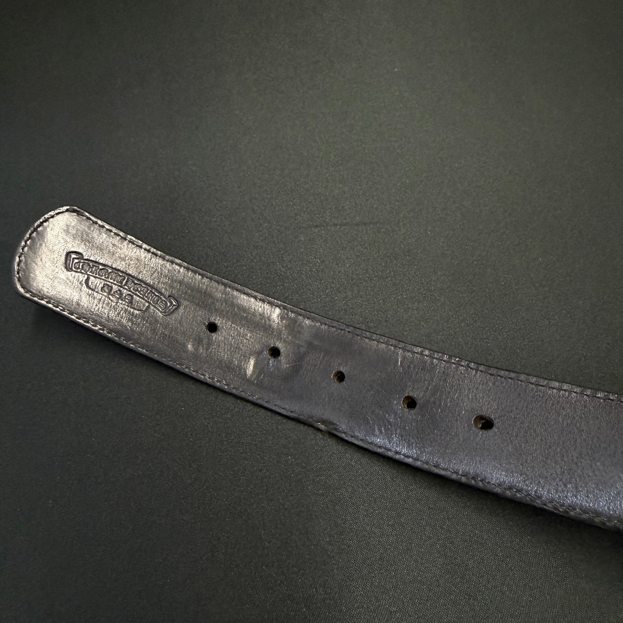 CHROME HEARTS Zero Pyramid Space Punk Studs Leather Belt Size 32 クロムハーツ ゼロピラミッドスペースパンクスタッズ レザーベルト サイズ32