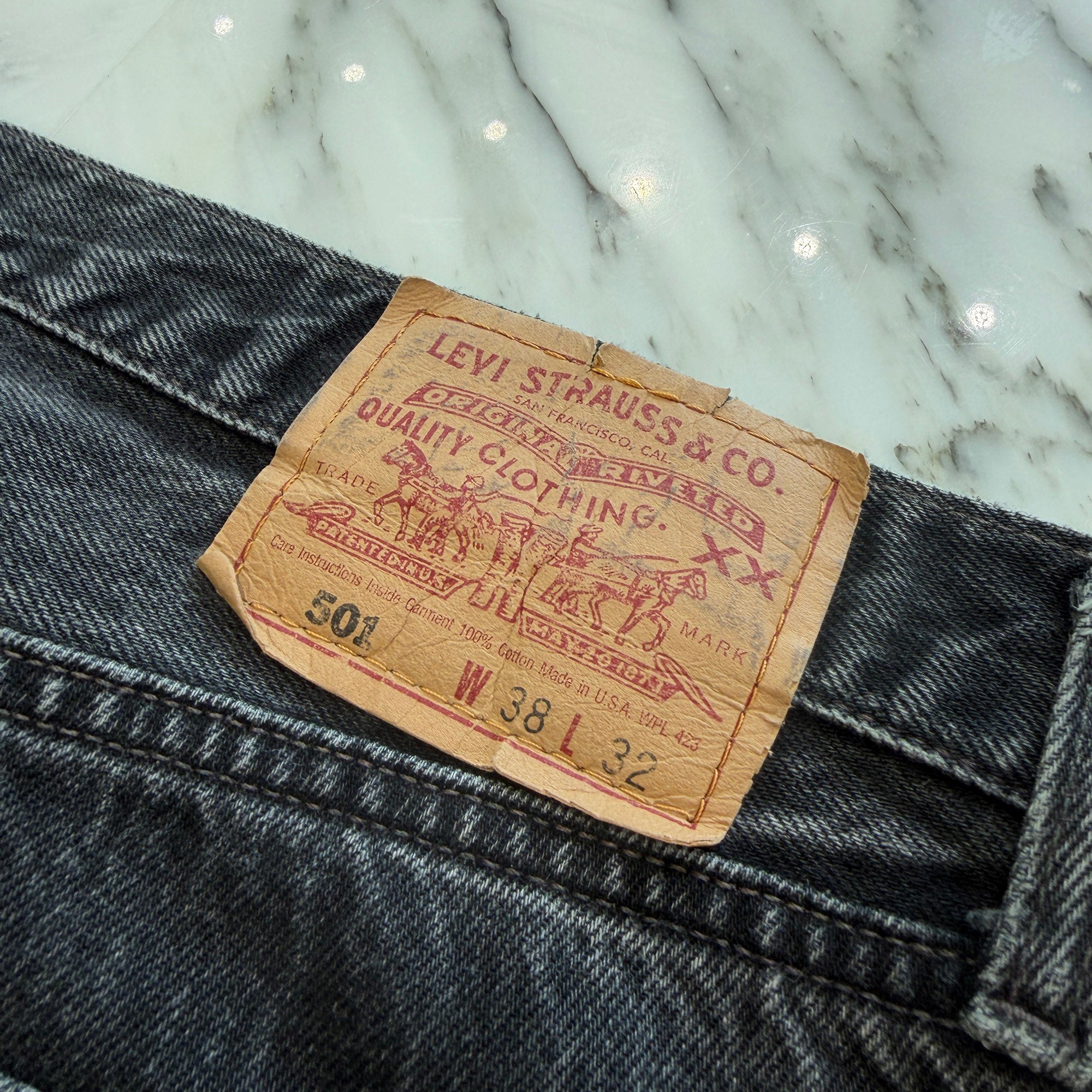 CHROME HEARTS × Levi's 501 VNTG Leather Cross Patch Denim Pants Size 36 クロムハーツ × リーバイス 501 ヴィンテージ レザークロスパッチ デニムパンツ サイズ36