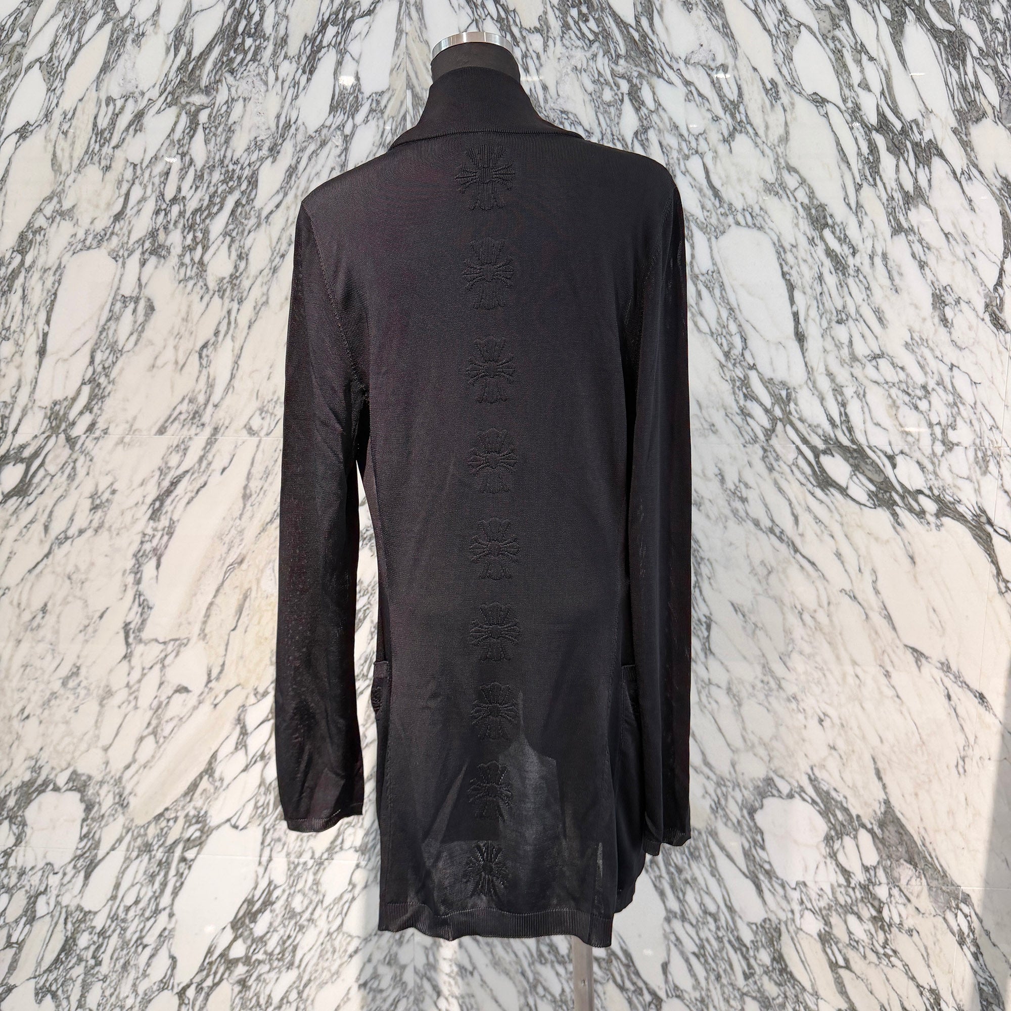 CHROME HEARTS Y NOT CH Plus Sheer Mesh Cardigan Size M クロムハーツ ワイノット CHプラス シアーメッシュカーディガン サイズM