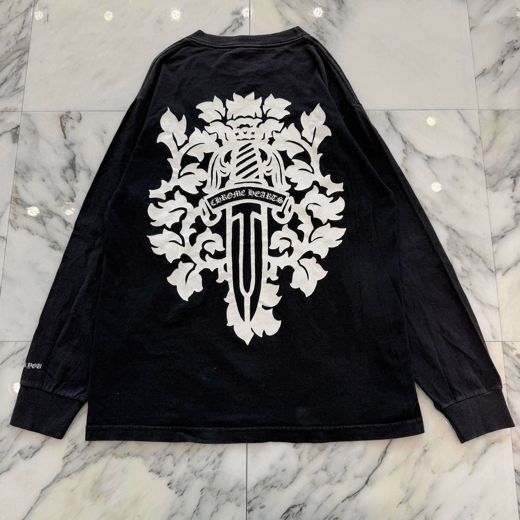 CHROME HEARTS Neck Logo Back Vine Dagger Print Long Sleeve Tee Size M クロムハーツ ネックロゴ バックヴァインダガープリント ロングスリーブTシャツ サイズM