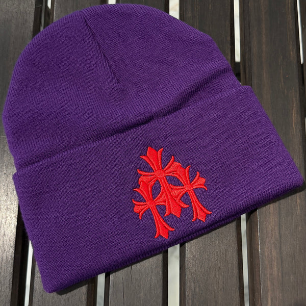 CHROME HEARTS Triple Cross Embroidery Beanie Size ONE SIZE (22cm) クロムハーツ トリプルクロス刺繍 ビーニー サイズONE SIZE (22cm)