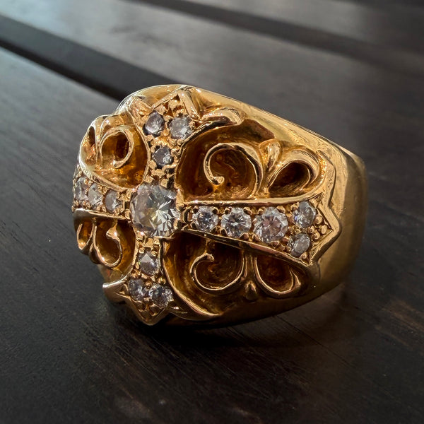 CHROME HEARTS 22K KEEPER RING Pave Diamond Size 23号 クロムハーツ 22K キーパーリング パヴェダイヤモンド サイズ23号