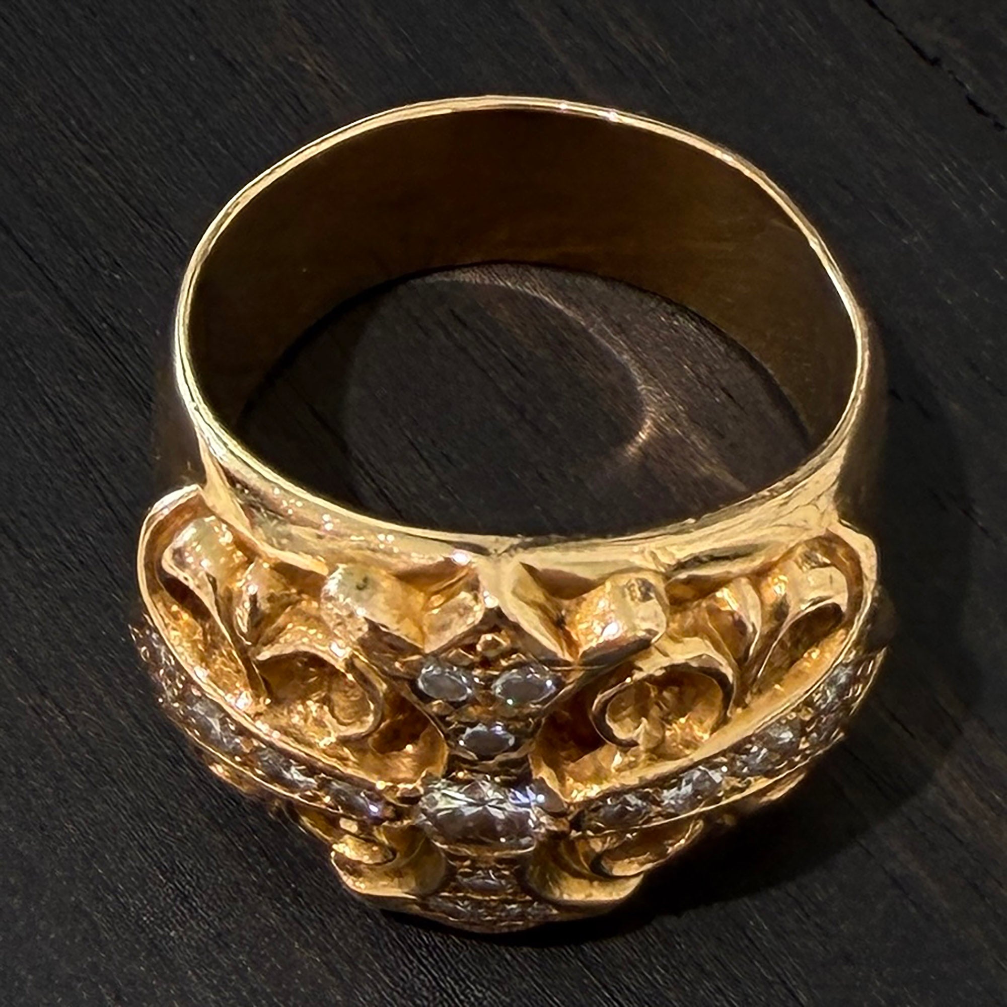 CHROME HEARTS 22K KEEPER RING Pave Diamond Size 23号 クロムハーツ 22K キーパーリング パヴェダイヤモンド サイズ23号