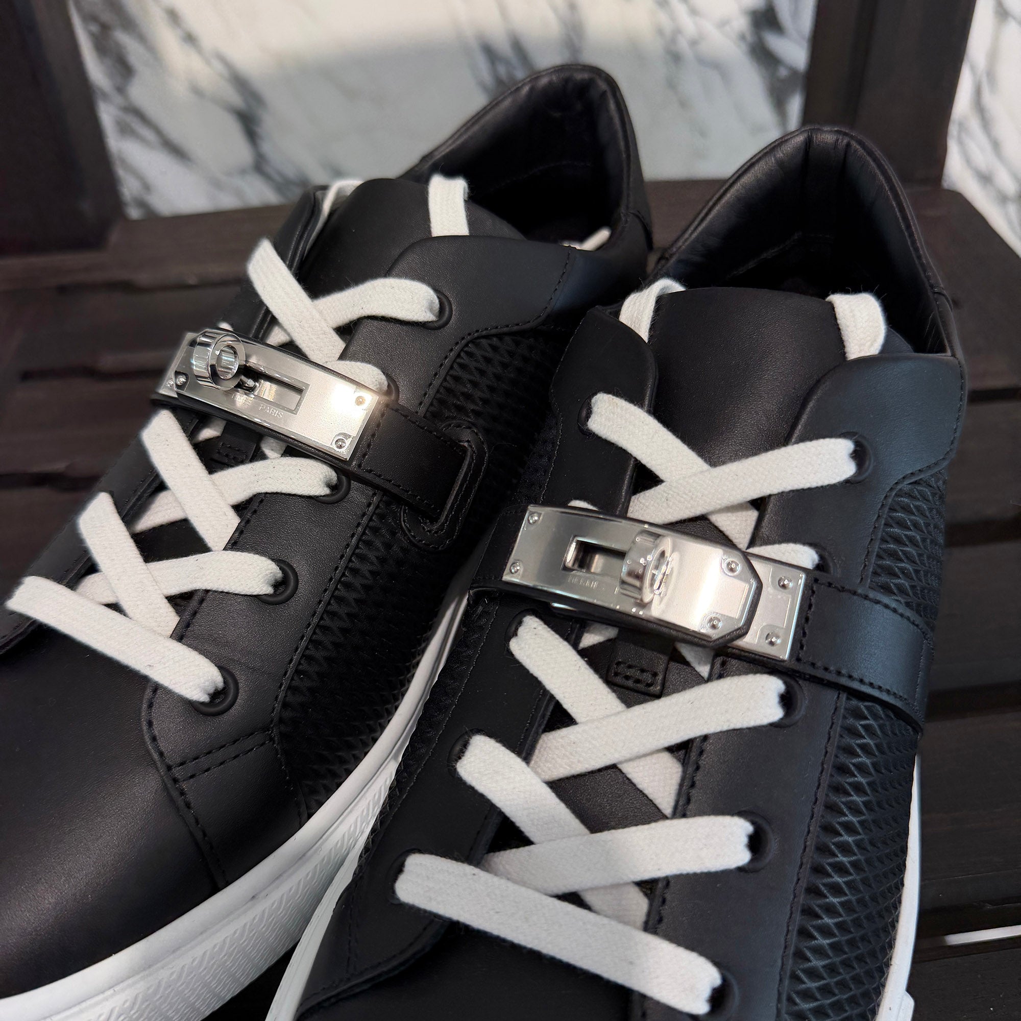 HERMES Sneakers "DAY" H262855ZH01390 Size 42.5 (約27.0cm～27.5cm) エルメス スニーカー "デイ" ノワール サイズ42.5 (約27.0cm～27.5cm)