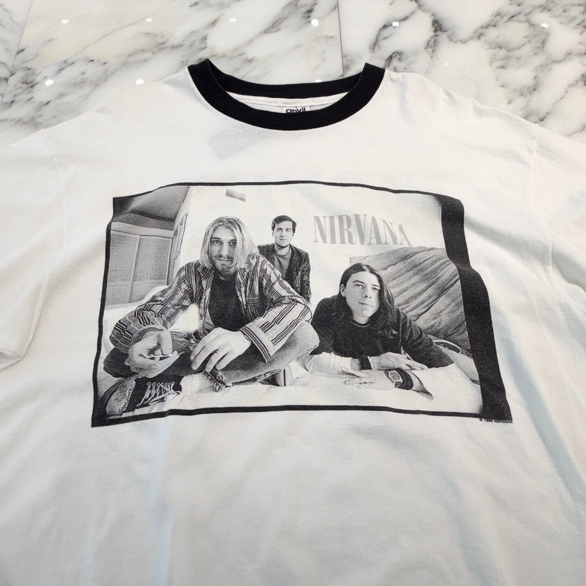 Vintage 90's NIRVANA "Member Photos" 1996 anvil S/S Ringer Tee Size XL ヴィンテージ 90's ニルヴァーナ "メンバーフォト" 1996 アンヴィル社製 リンガーTシャツ サイズXL