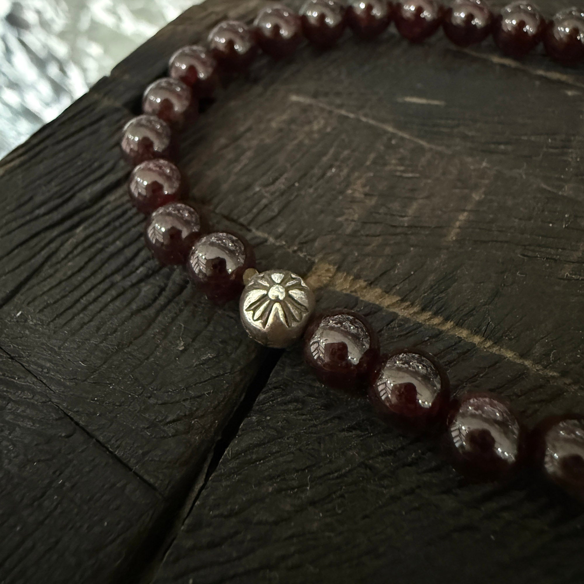 CHROME HEARTS Stack CH Cross Charm Beads Bracelet 6mm クロムハーツ スタックCHクロス チャーム ビーズブレスレット 6mm