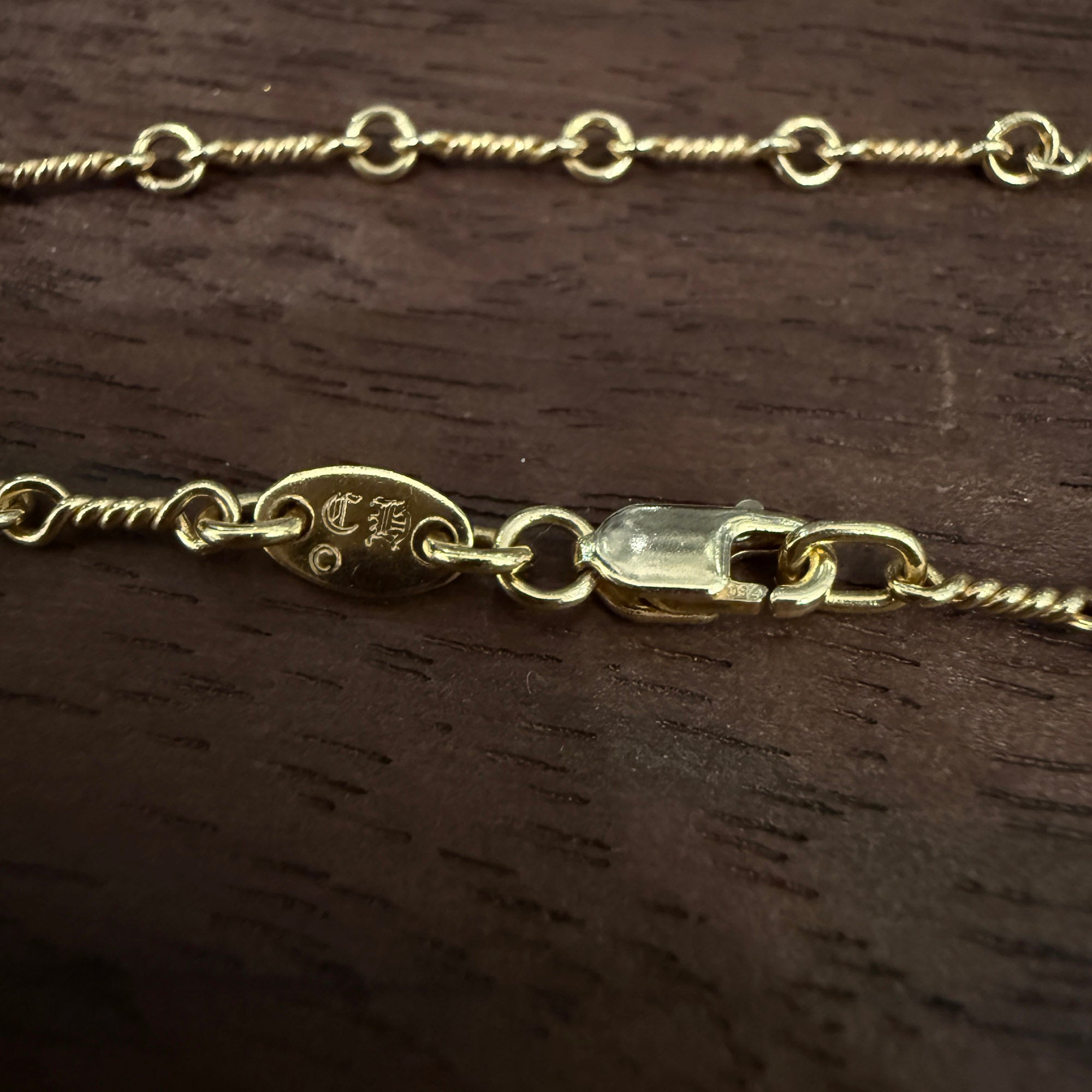 CHROME HEARTS 22K Twist Chain Necklace Size 16 Inch クロムハーツ 22K ツイストチェーン ネックレス サイズ16インチ