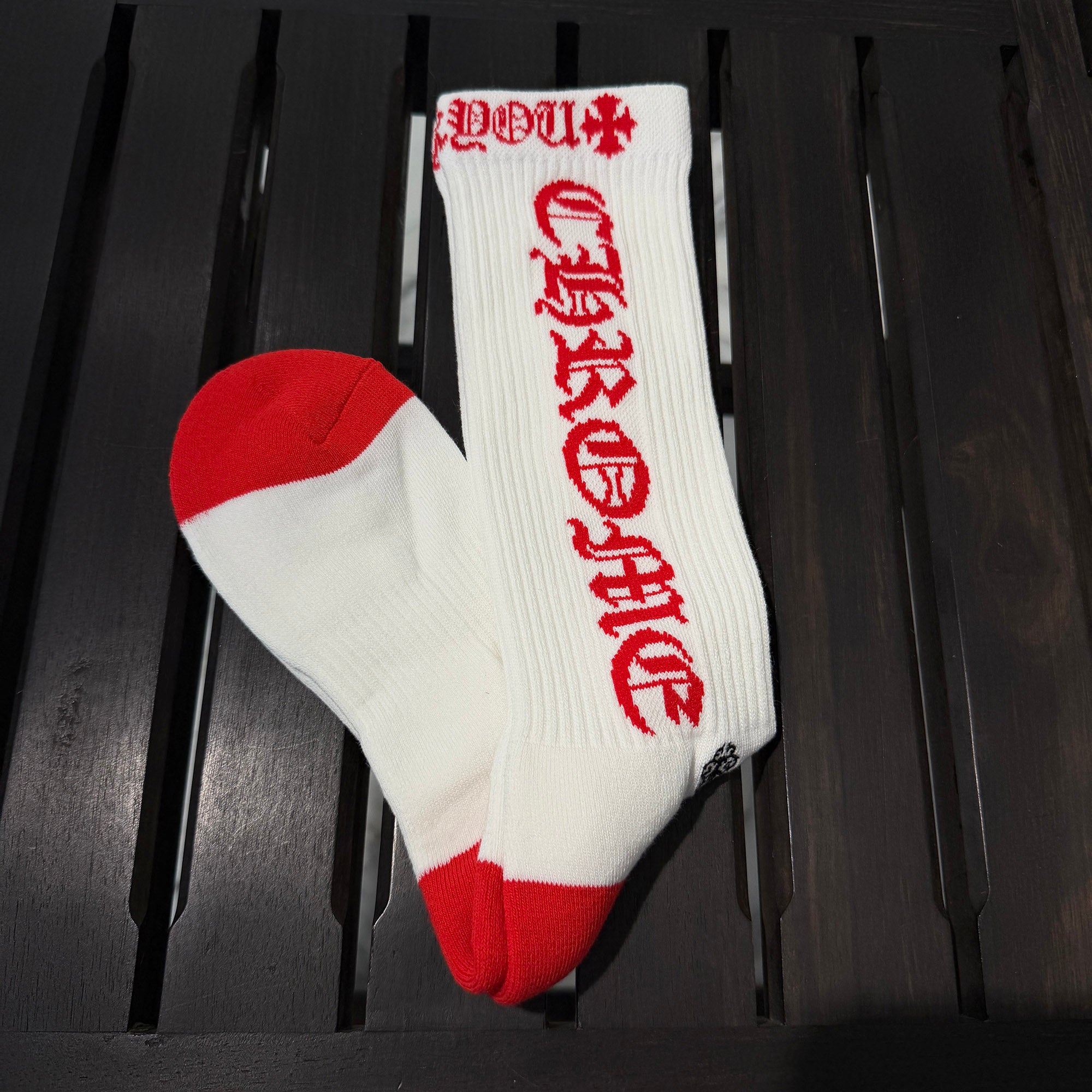 CHROME HEARTS Vine Dagger Embroidery Fuck You Socks ×3 Size M (JP25-27) クロムハーツ ヴァインダガー刺繍 ファックユーロゴ ソックス ×3 サイズM (JP25-27)