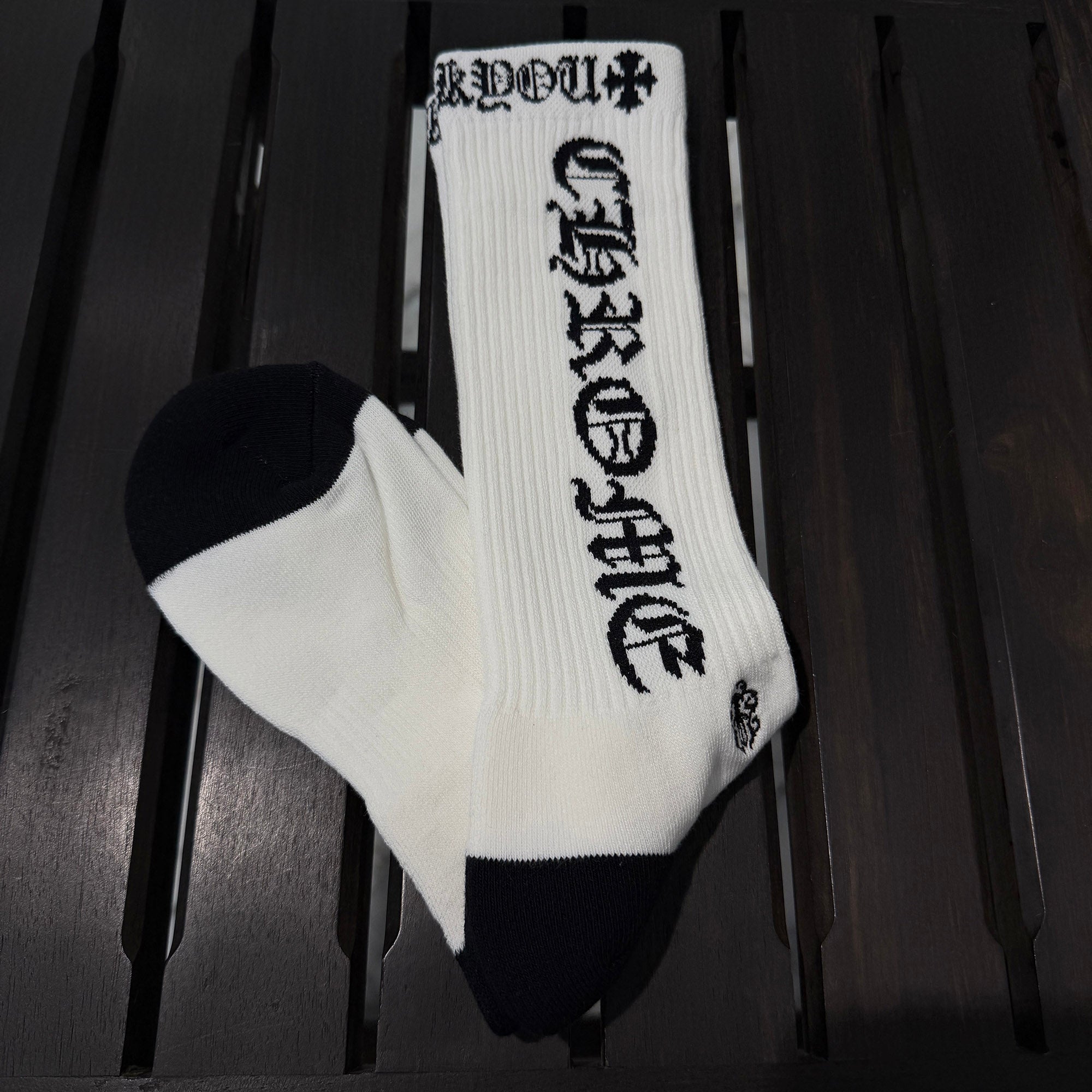 CHROME HEARTS Vine Dagger Embroidery Fuck You Socks ×3 Size M (JP25-27) クロムハーツ ヴァインダガー刺繍 ファックユーロゴ ソックス ×3 サイズM (JP25-27)