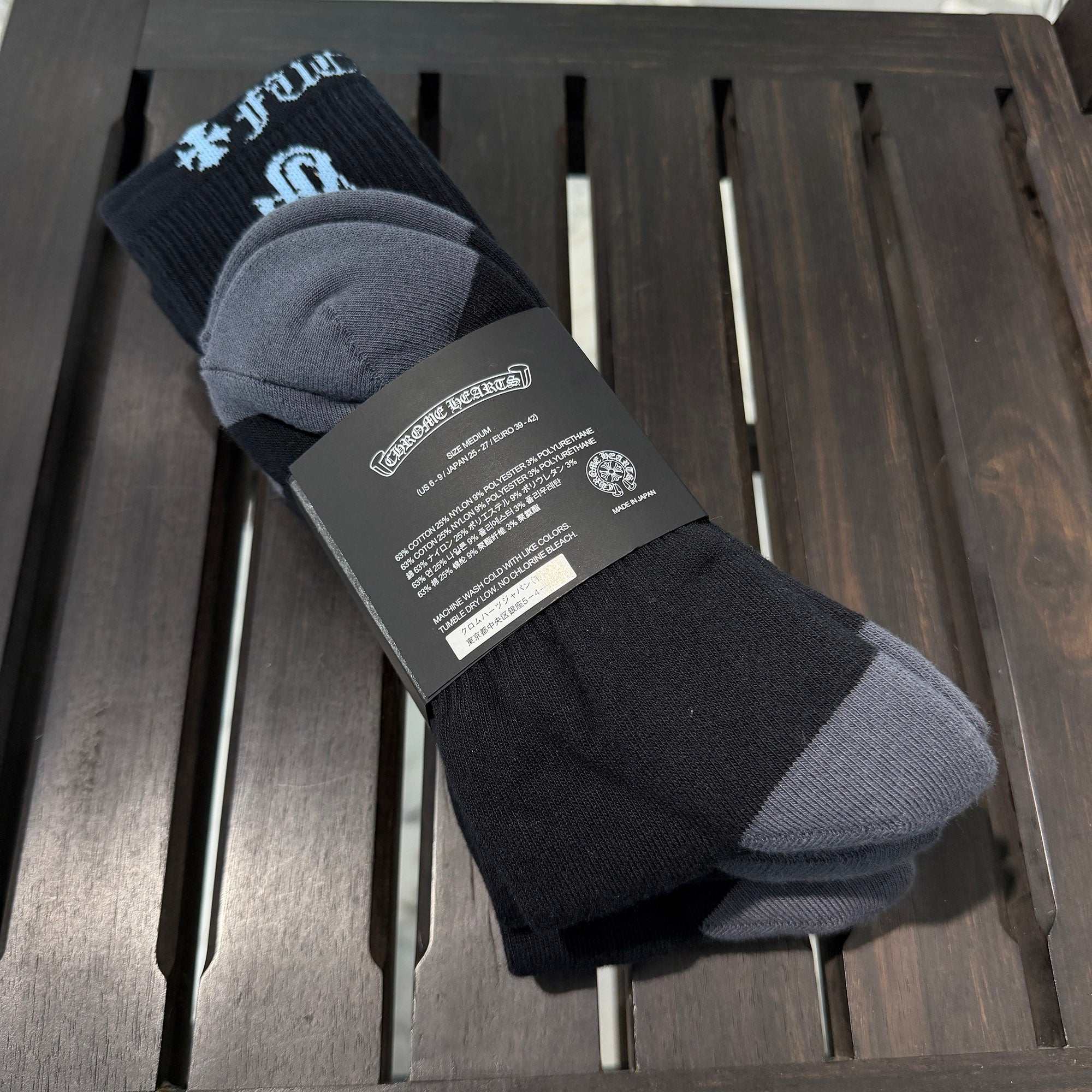 CHROME HEARTS Vine Dagger Embroidery Fuck You Socks ×3 Size M (JP25-27) クロムハーツ ヴァインダガー刺繍 ファックユーロゴ ソックス ×3 サイズM (JP25-27)