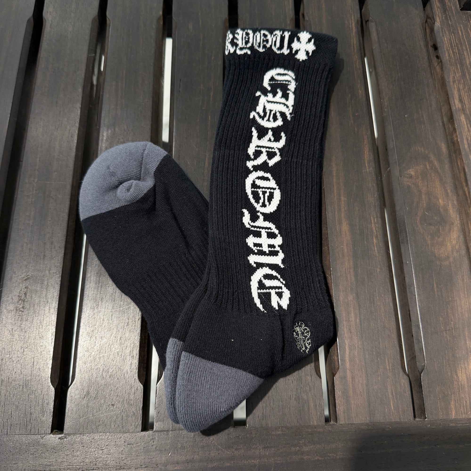 CHROME HEARTS Vine Dagger Embroidery Fuck You Socks ×3 Size M (JP25-27) クロムハーツ ヴァインダガー刺繍 ファックユーロゴ ソックス ×3 サイズM (JP25-27)