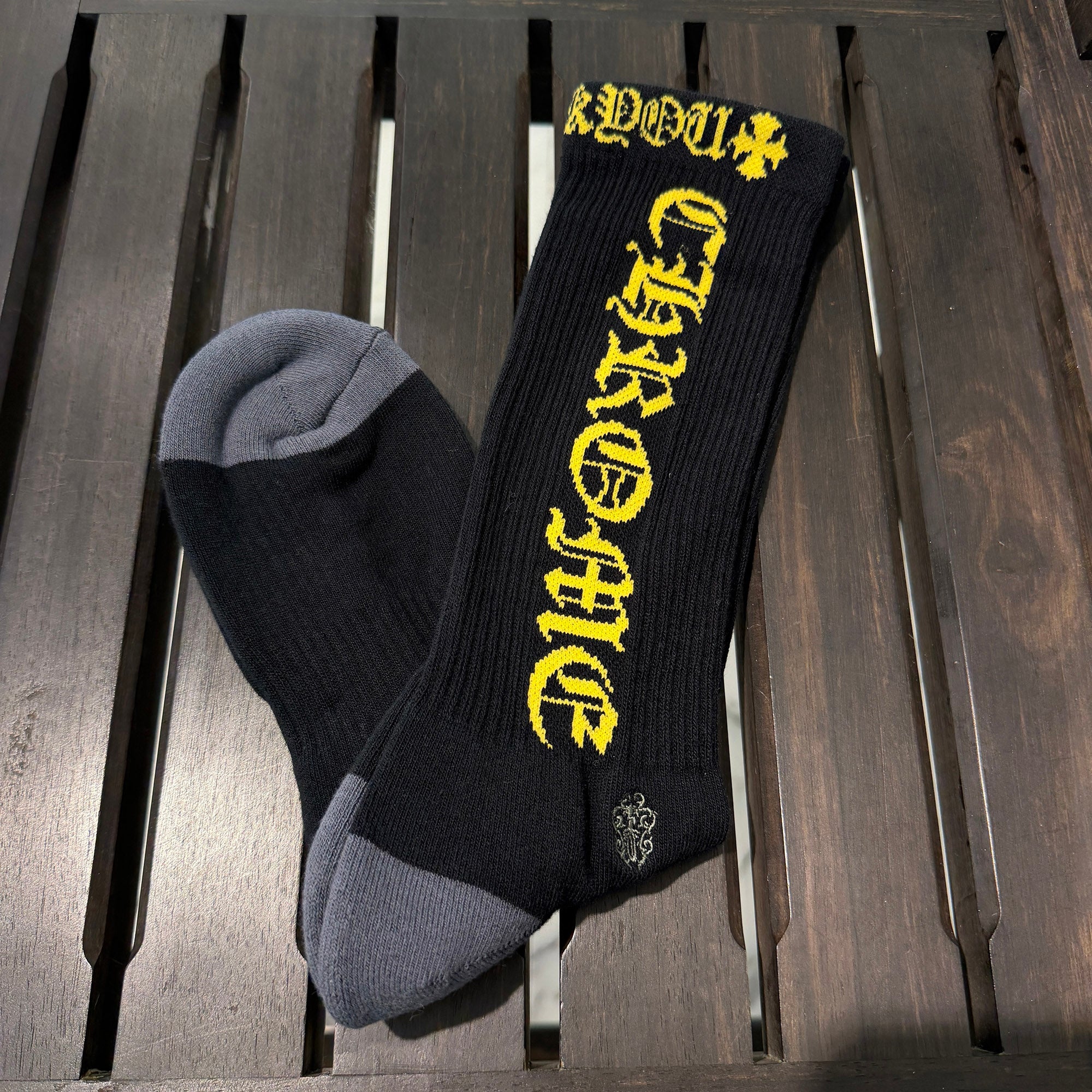 CHROME HEARTS Vine Dagger Embroidery Fuck You Socks ×3 Size M (JP25-27) クロムハーツ ヴァインダガー刺繍 ファックユーロゴ ソックス ×3 サイズM (JP25-27)