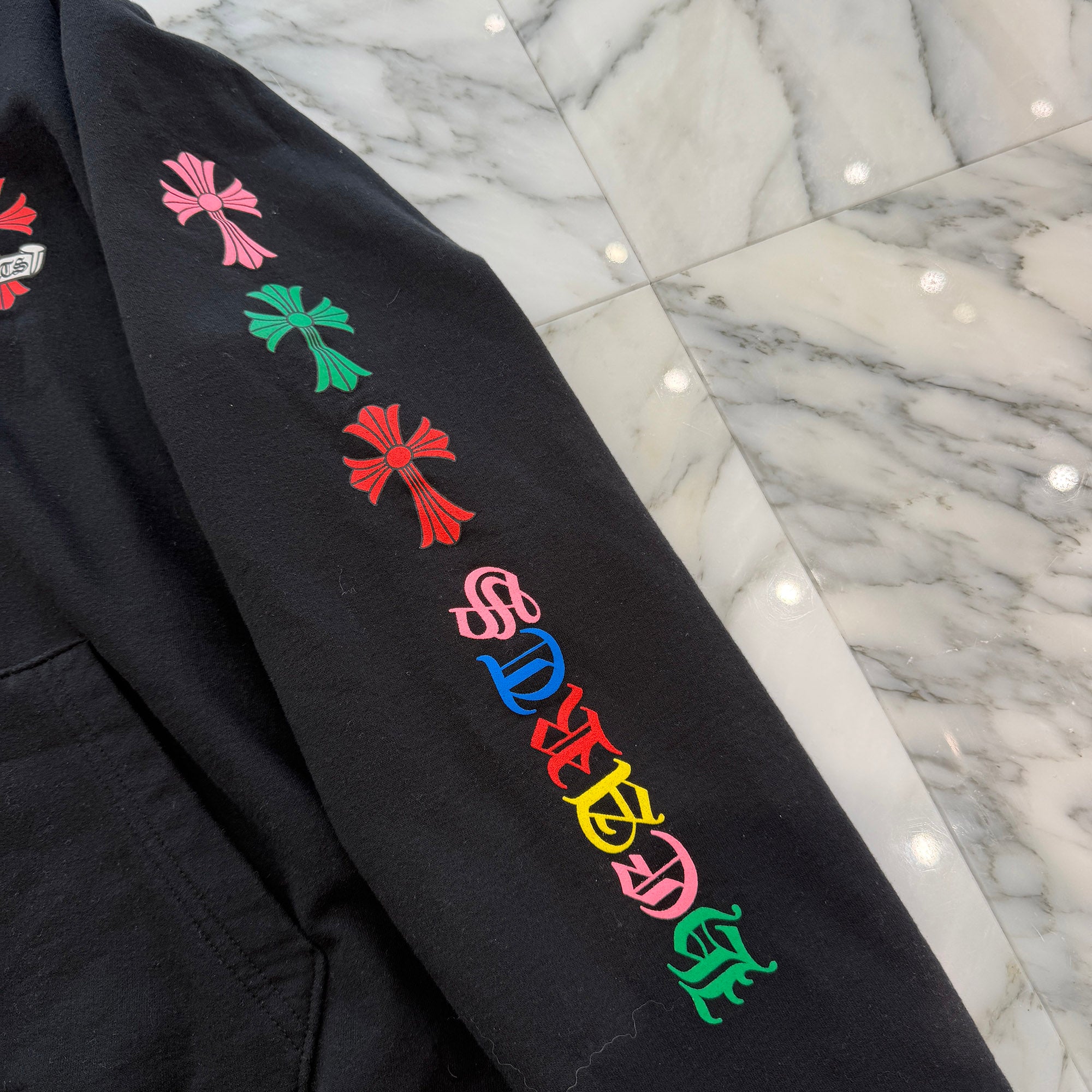 CHROME HEARTS 2021SS MLTCOL CEM CRS Pullover Hoodie Size L クロムハーツ マルチカラー セメタリークロス プルオーバー フーディ サイズL