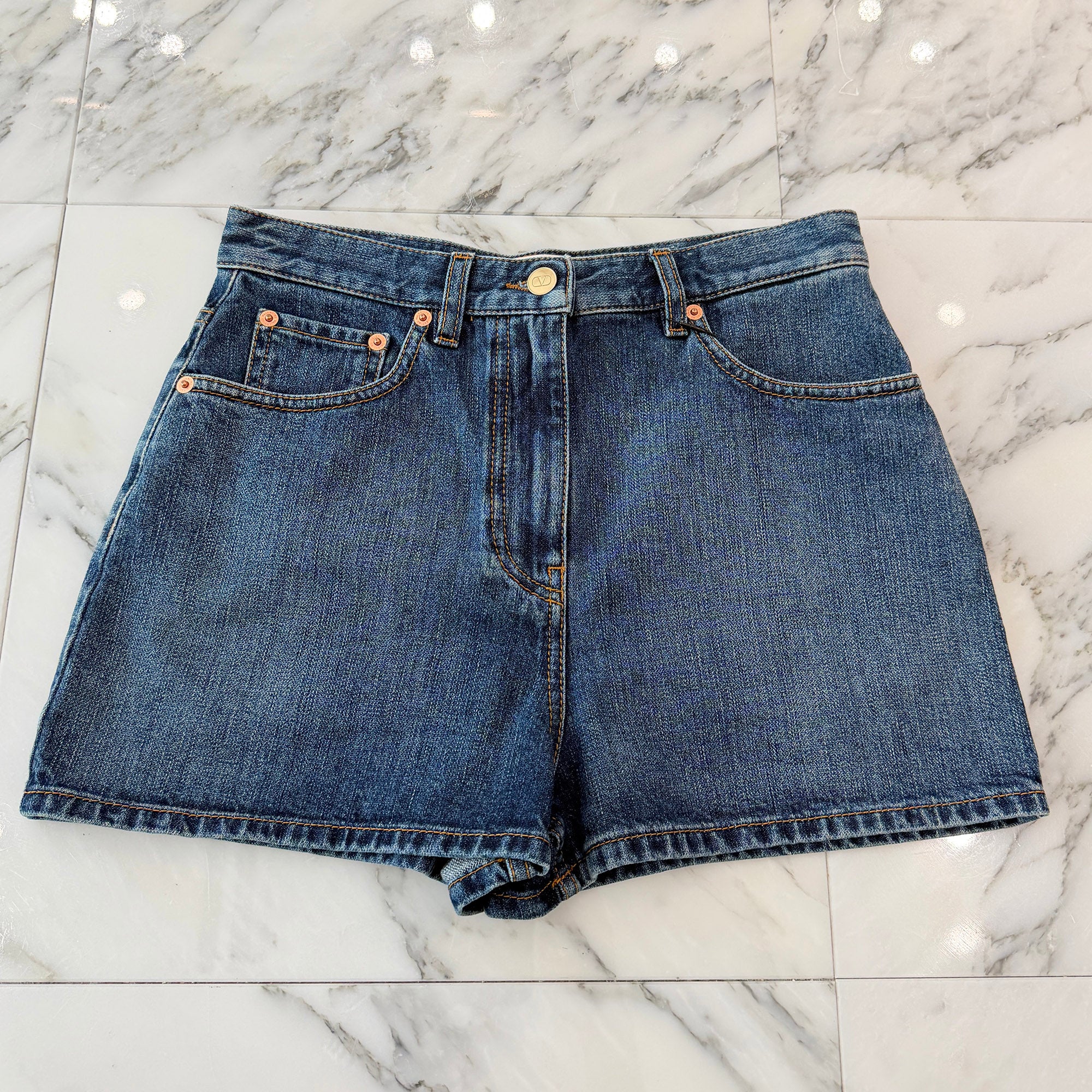 VALENTINO 2021AW Washed Denim Shorts 1B3DD13S79E Size 27 ヴァレンティノ ウォッシュド デニム ショーツ サイズ27