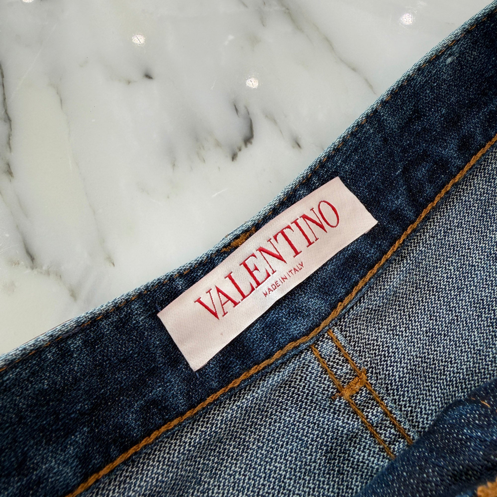VALENTINO 2021AW Washed Denim Shorts 1B3DD13S79E Size 27 ヴァレンティノ ウォッシュド デニム ショーツ サイズ27