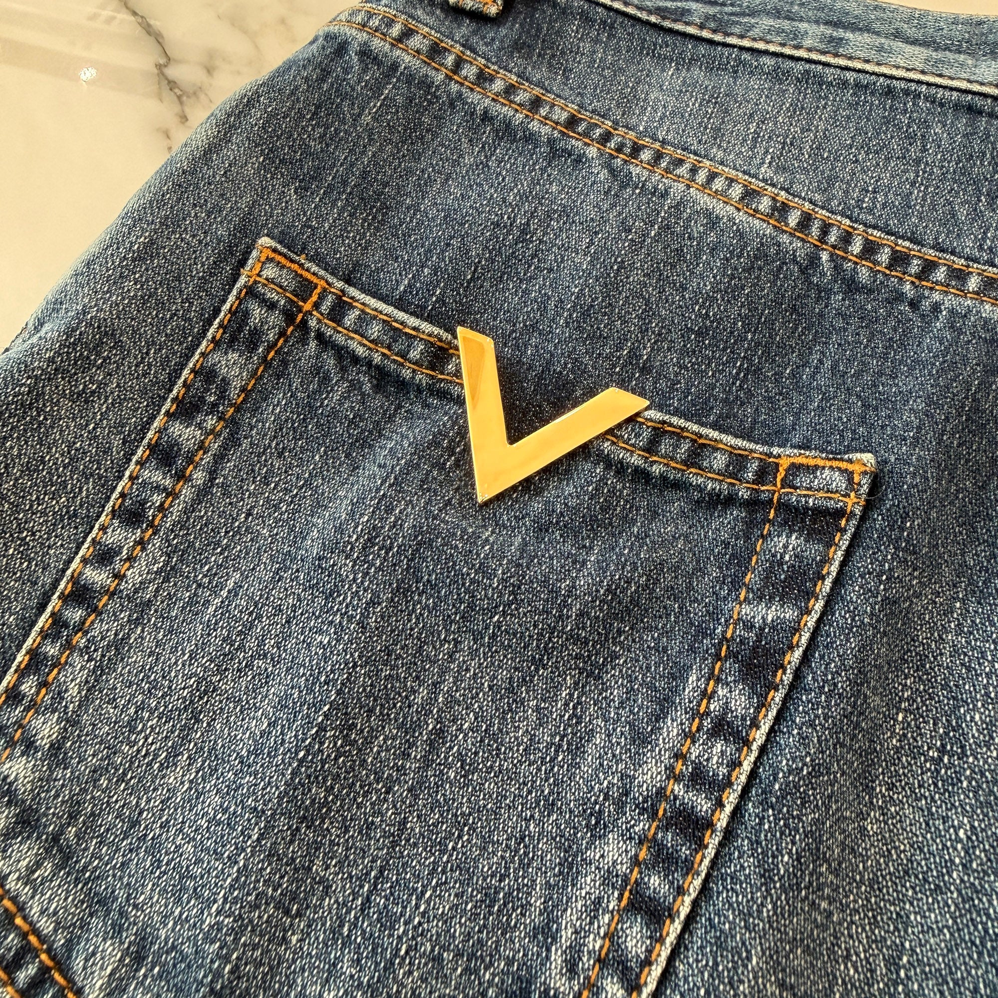 VALENTINO 2021AW Washed Denim Shorts 1B3DD13S79E Size 27 ヴァレンティノ ウォッシュド デニム ショーツ サイズ27