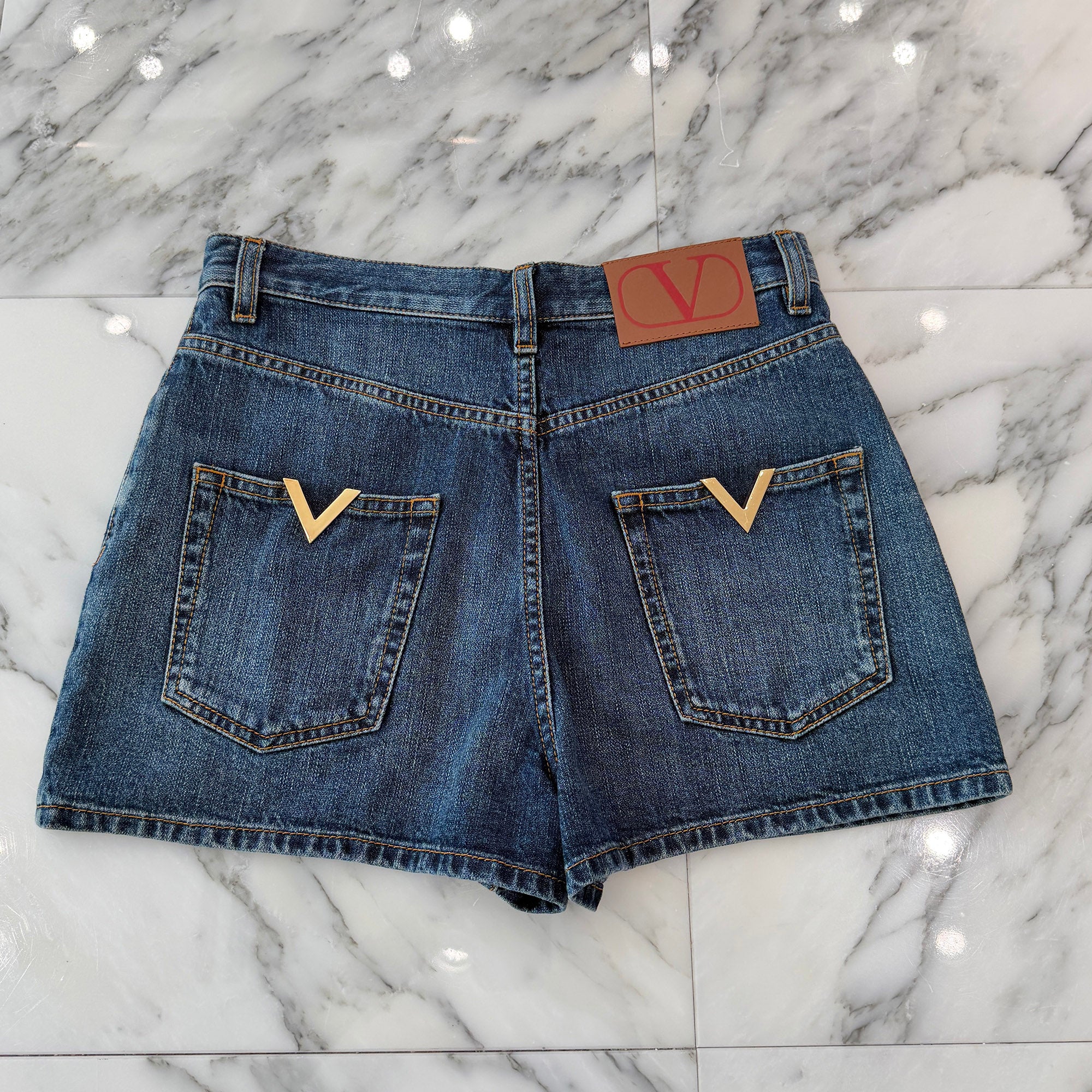 VALENTINO 2021AW Washed Denim Shorts 1B3DD13S79E Size 27 ヴァレンティノ ウォッシュド デニム ショーツ サイズ27