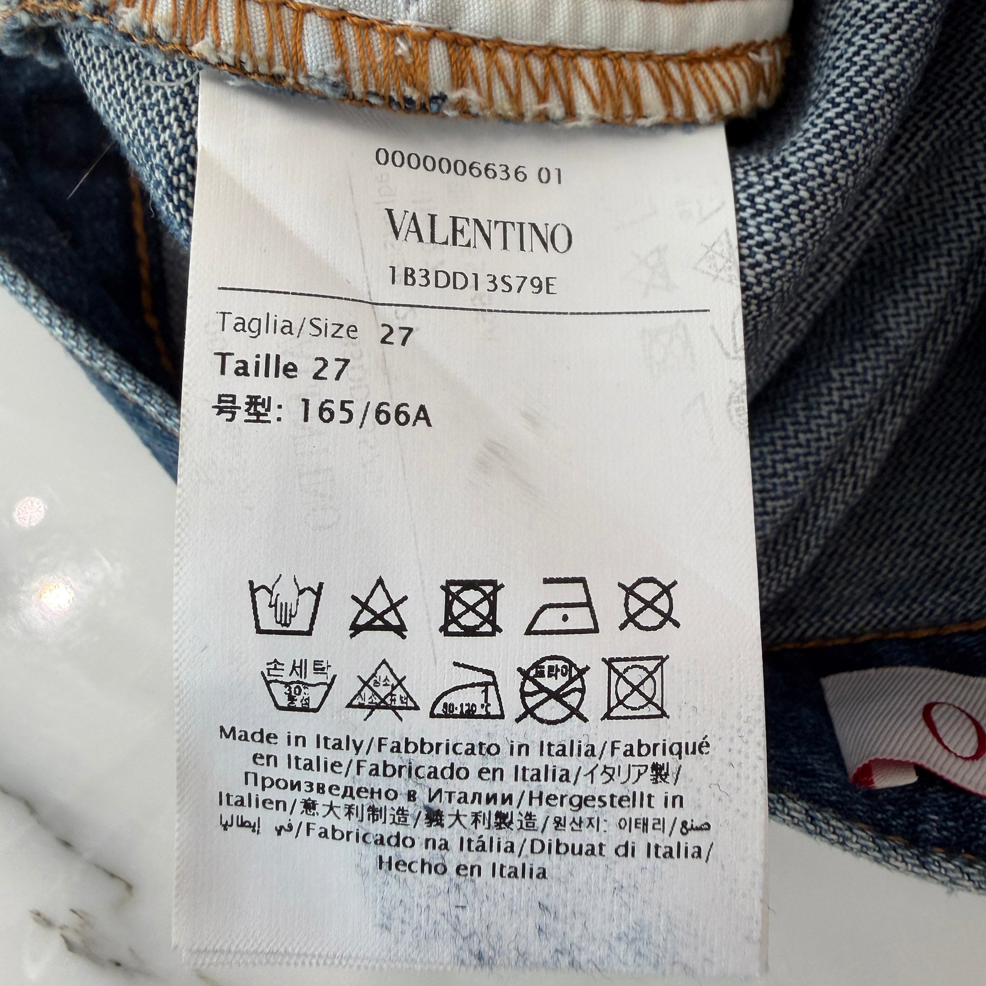 VALENTINO 2021AW Washed Denim Shorts 1B3DD13S79E Size 27 ヴァレンティノ ウォッシュド デニム ショーツ サイズ27
