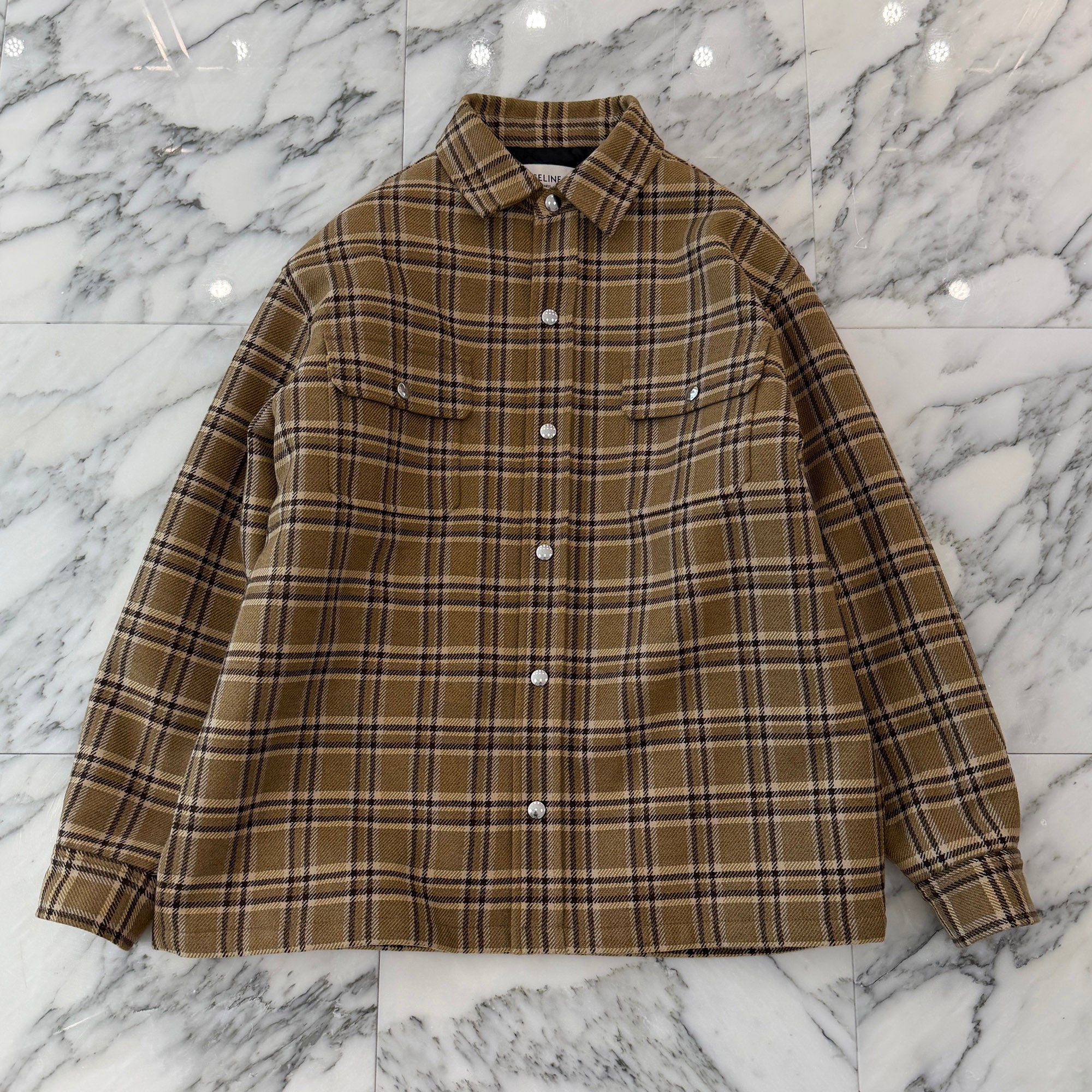 CELINE 2024AW Check Wool Oversize Jacket 2W30D469T.04MB Size 48 セリーヌ チェックウール オーバーサイズジャケット サイズ48