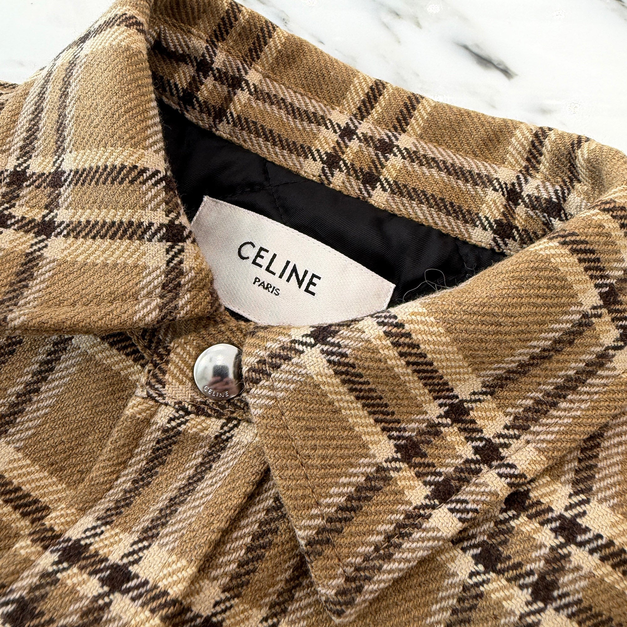 CELINE 2024AW Check Wool Oversize Jacket 2W30D469T.04MB Size 48 セリーヌ チェックウール オーバーサイズジャケット サイズ48