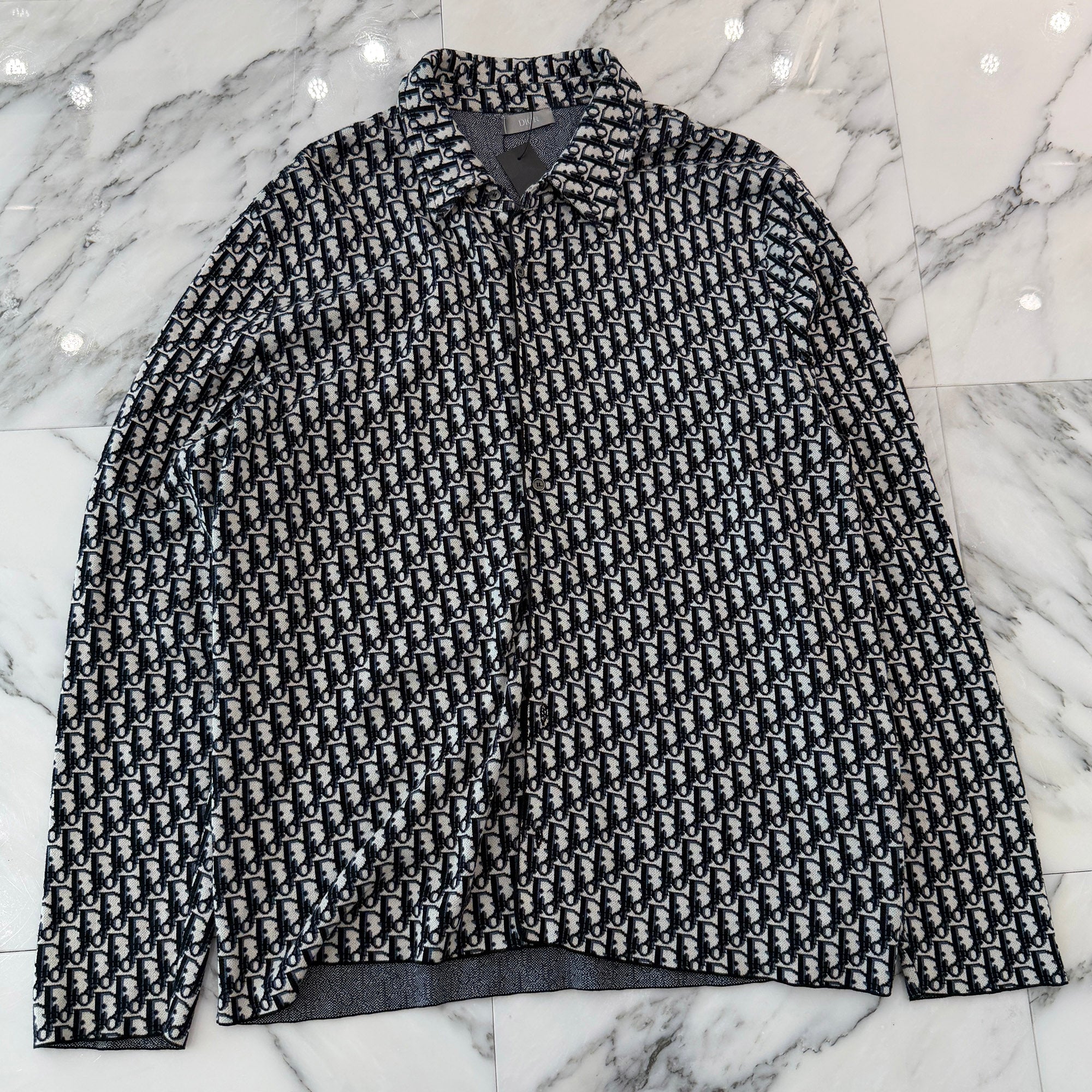 DIOR 2020SS Oblique Cotton Jacquard Overshirt 023M550AT099 Size XL ディオール オブリーク コットン ジャガード オーバーシャツ サイズXL