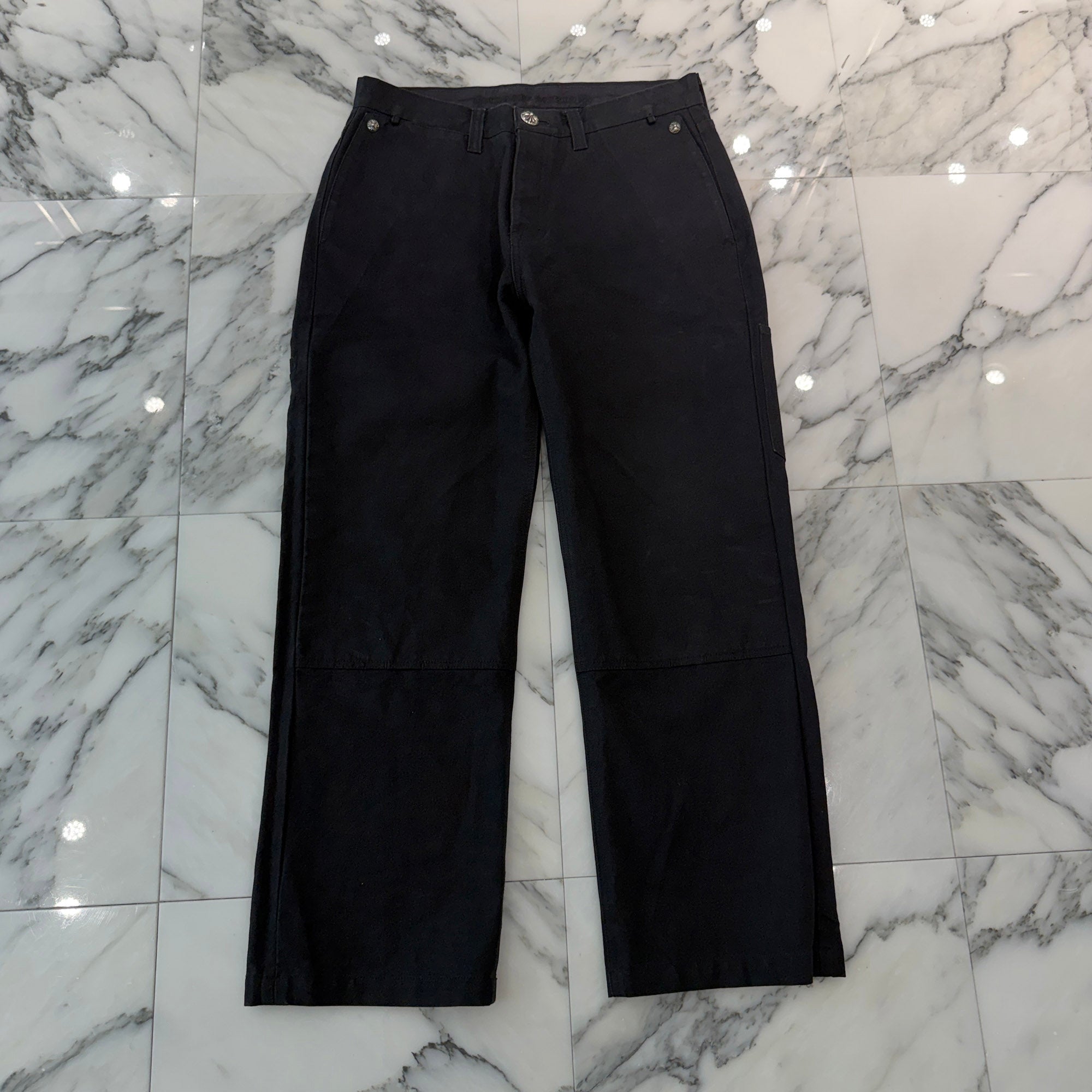 CHROME HEARTS Cemetery Cross Leather Patch Cotton Cargo Pants Size 33 クロムハーツ セメタリークロス レザーパッチコットンカーゴパンツ サイズ33