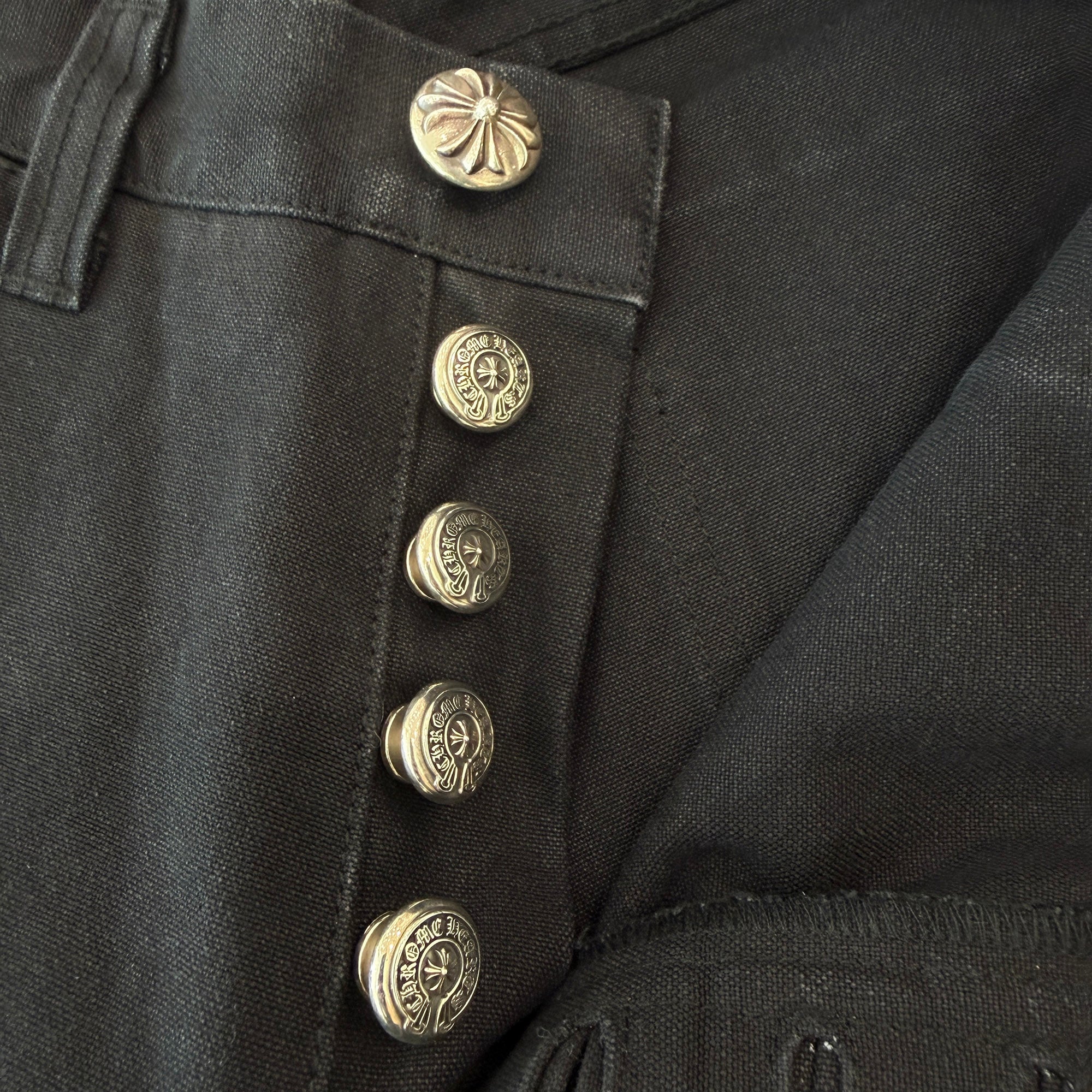 CHROME HEARTS Cemetery Cross Leather Patch Cotton Cargo Pants Size 33 クロムハーツ セメタリークロス レザーパッチコットンカーゴパンツ サイズ33