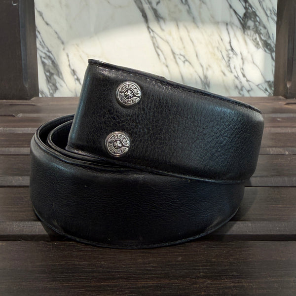 CHROME HEARTS 1.5 STRAP Horseshoe Rivet Leather Belt Size 30 クロムハーツ 1.5ストラップ ホースシューリベット レザーベルト サイズ30