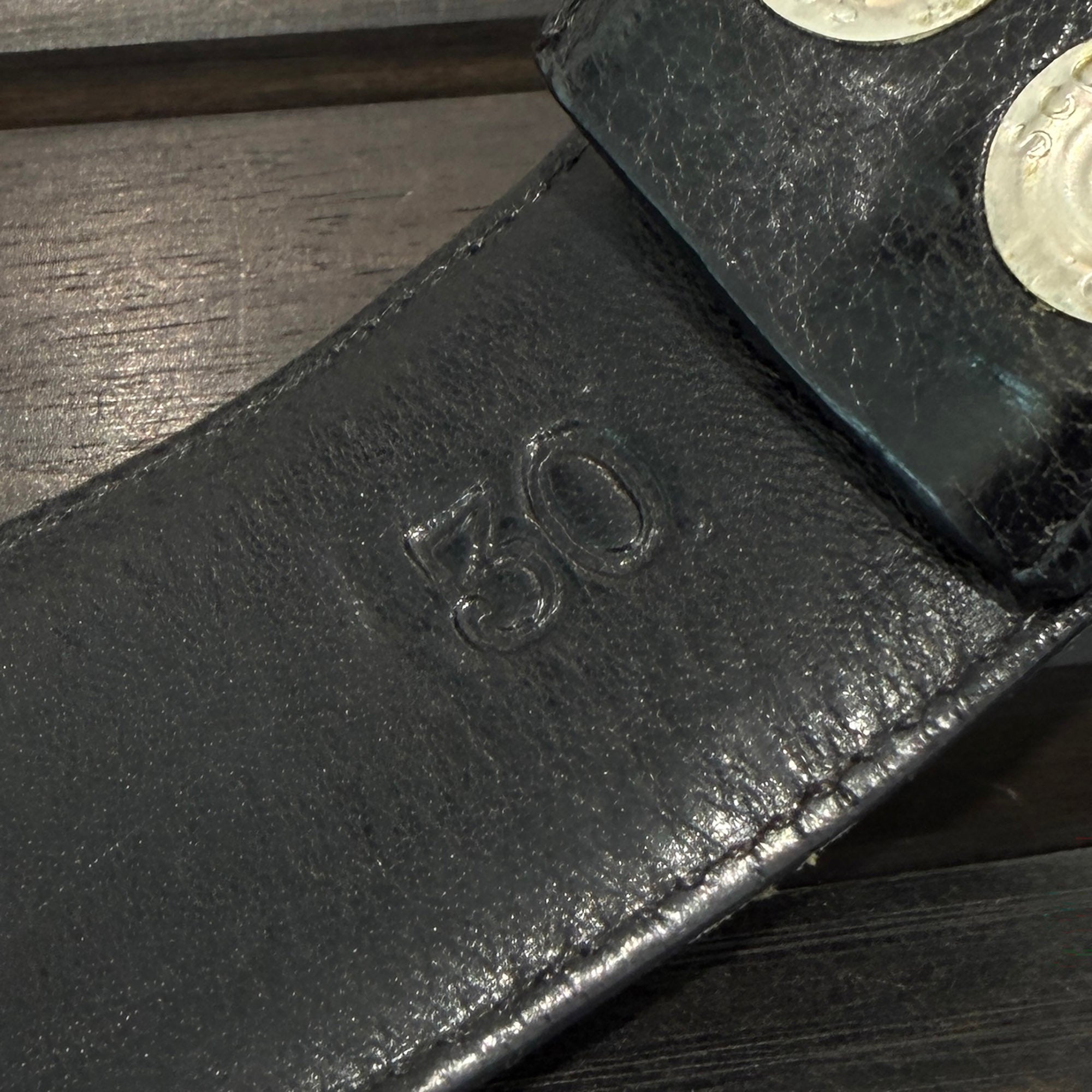 CHROME HEARTS 1.5 STRAP Horseshoe Rivet Leather Belt Size 30 クロムハーツ 1.5ストラップ ホースシューリベット レザーベルト サイズ30