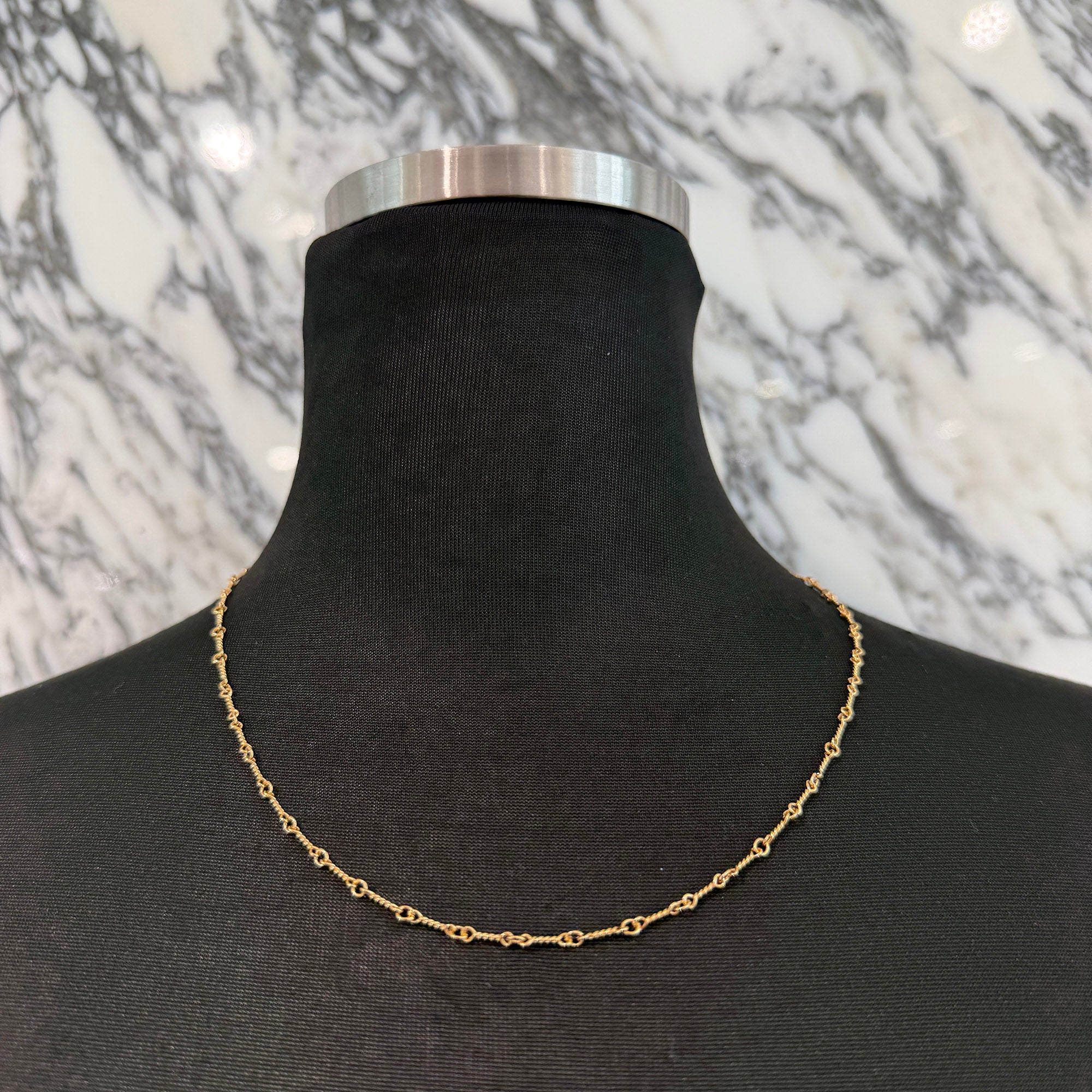 CHROME HEARTS 22K Twist Chain Necklace Size 18 Inch クロムハーツ 22K ツイストチェーン ネックレス サイズ 18インチ