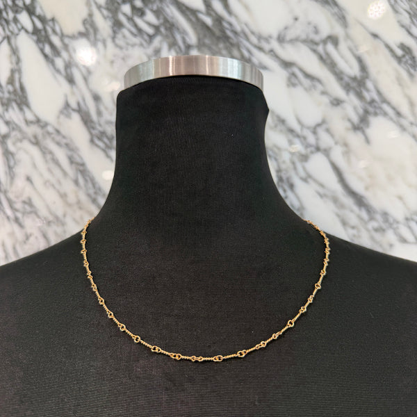 CHROME HEARTS 22K Twist Chain Necklace Size 18 Inch クロムハーツ 22K ツイストチェーン ネックレス サイズ 18インチ