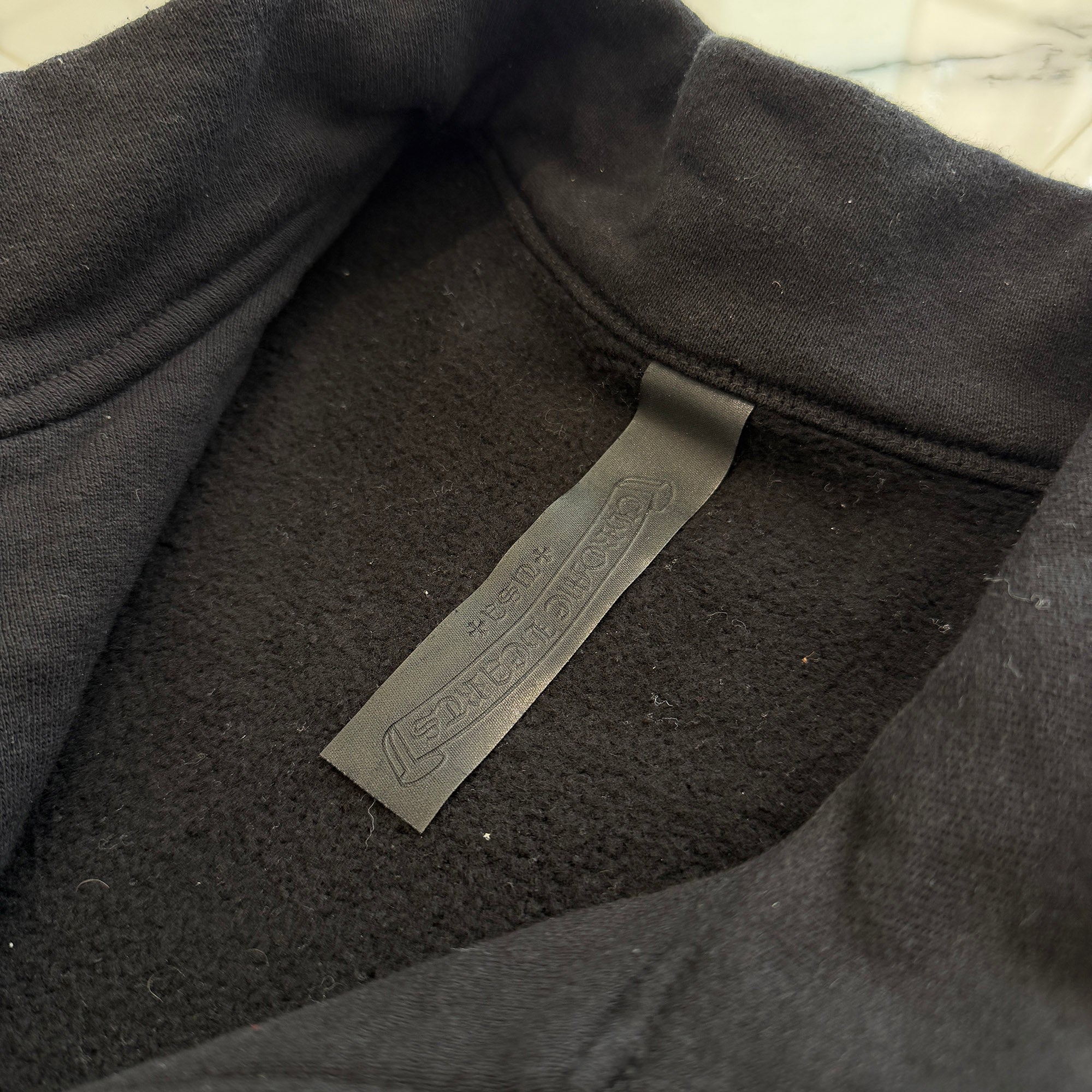 CHROME HEARTS Y NOT Cemetery Cross Leather Patch Half Zip Sweatshirt Size L クロムハーツ ワイノット セメタリークロス レザーパッチ ハーフジップ スウェットシャツ サイズL