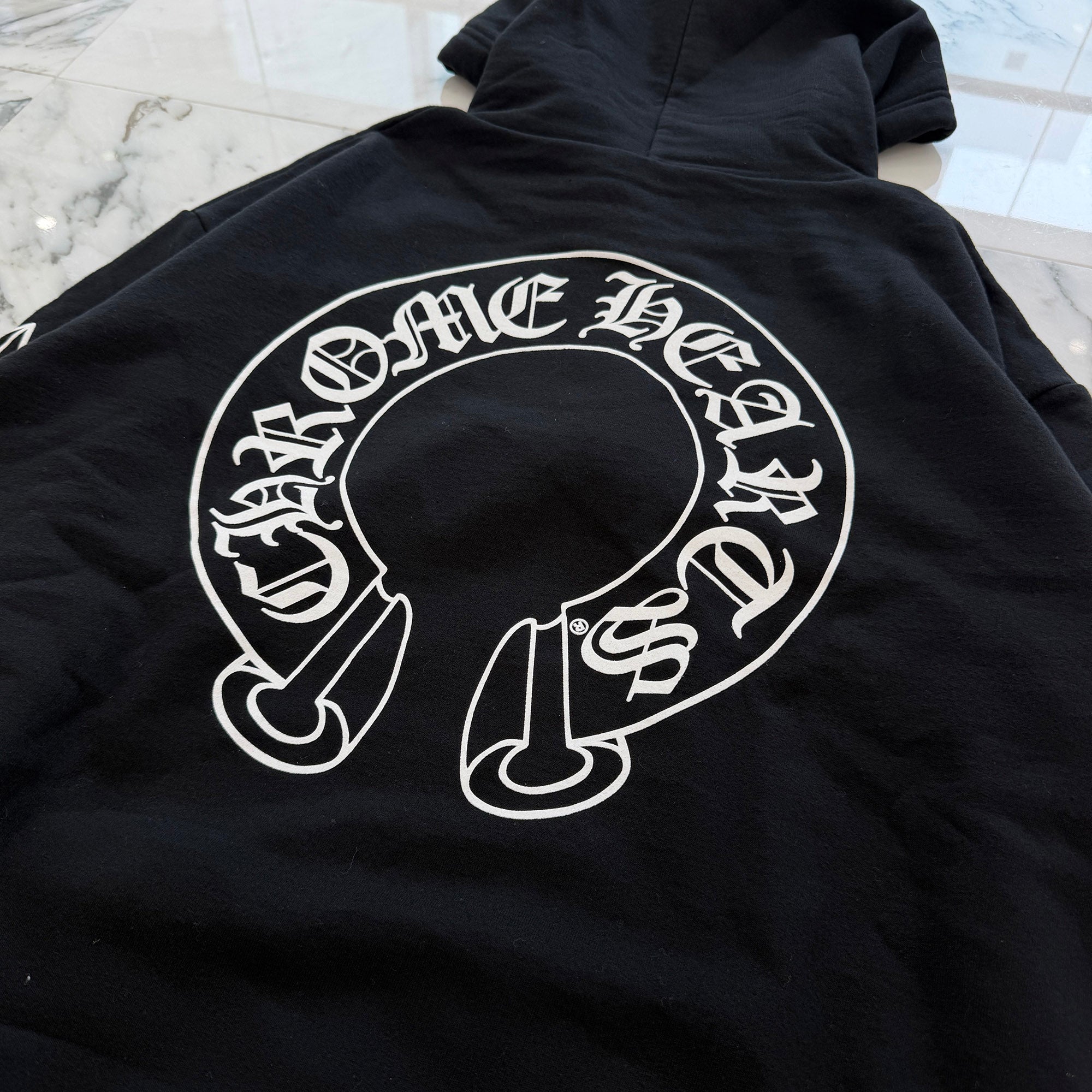 CHROME HEARTS Floral Cross Horseshoe Pullover Hoodie Size L クロムハーツ フローラルクロス ホースシュー プルオーバーフーディ サイズL