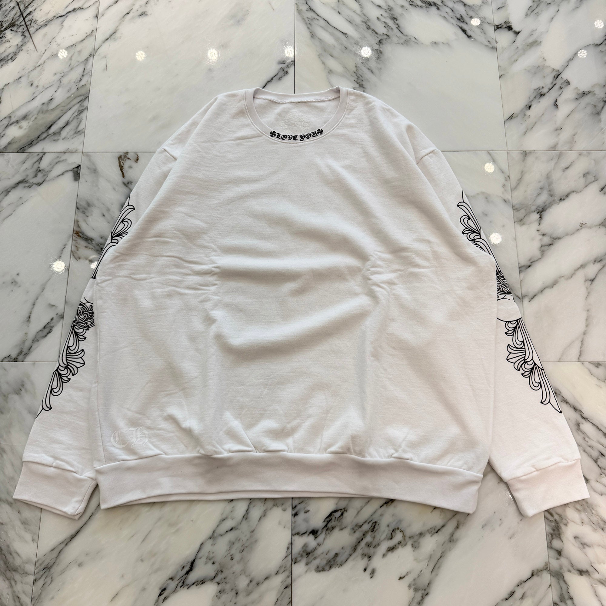 CHROME HEARTS "LOVE YOU" Crew Neck Sweat Shirt Size XL クロムハーツ ラブ ユー クルーネック スウェットシャツ サイズXL