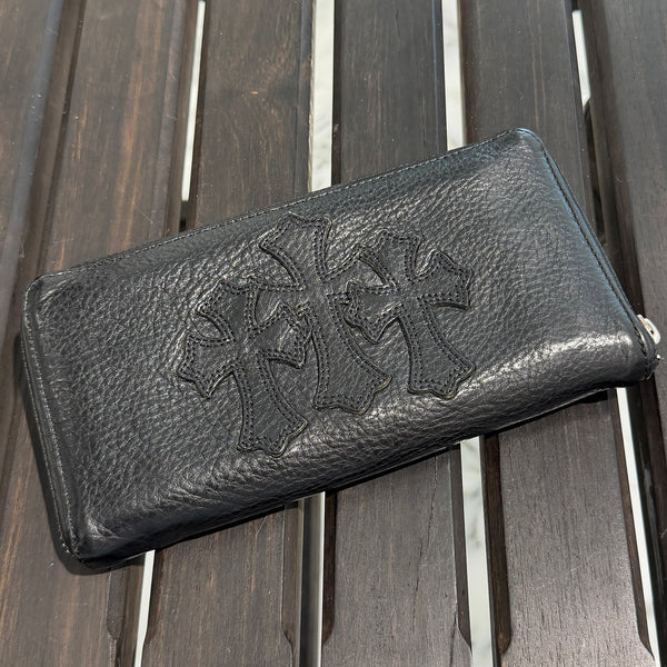 CHROME HEARTS 3 Cemetery Cross Leather Patch REC F ZIP Wallet クロムハーツ 3セメタリークロス レザーパッチ レック F ジップ ウォレット