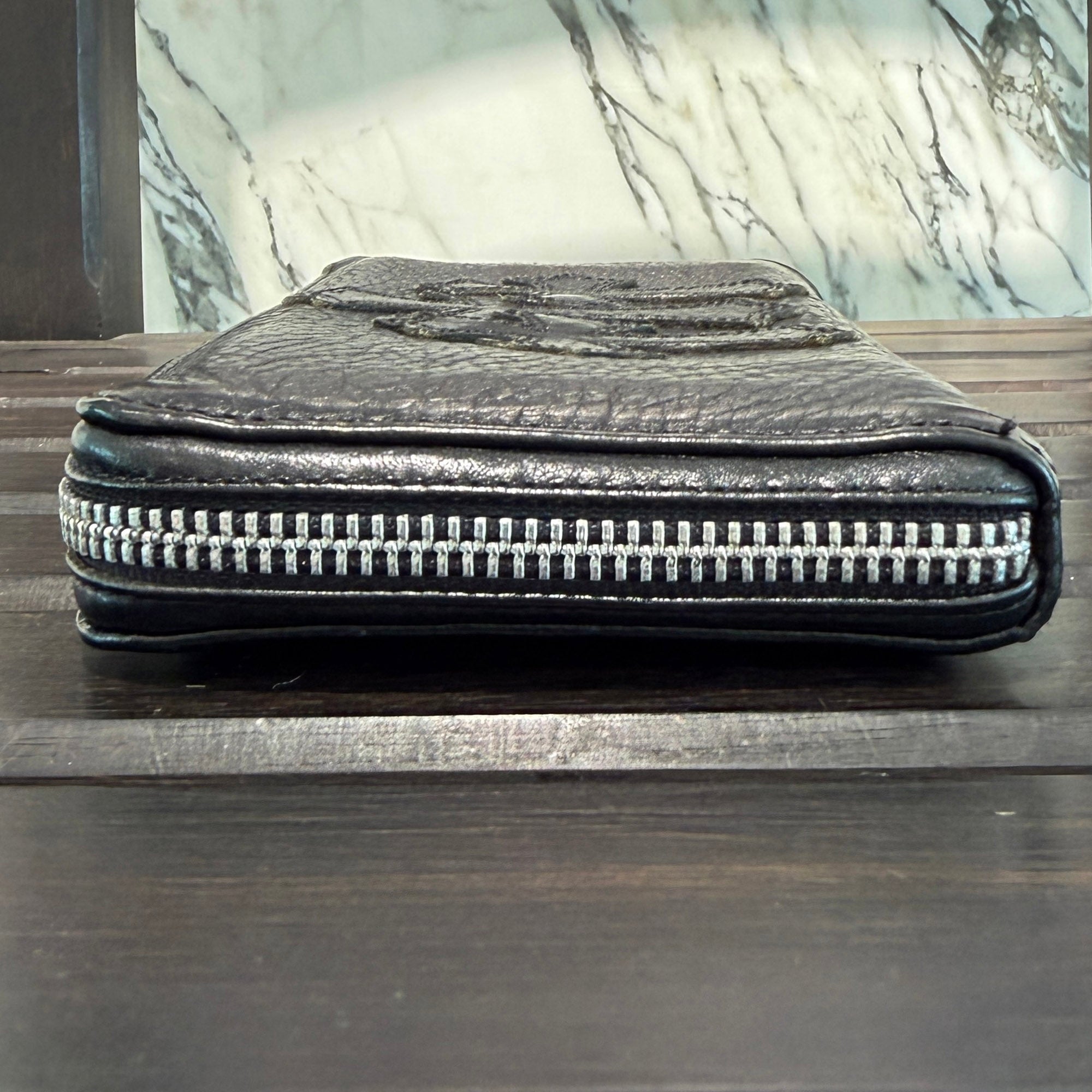 CHROME HEARTS 3 Cemetery Cross Leather Patch REC F ZIP Wallet クロムハーツ 3セメタリークロス レザーパッチ レック F ジップ ウォレット