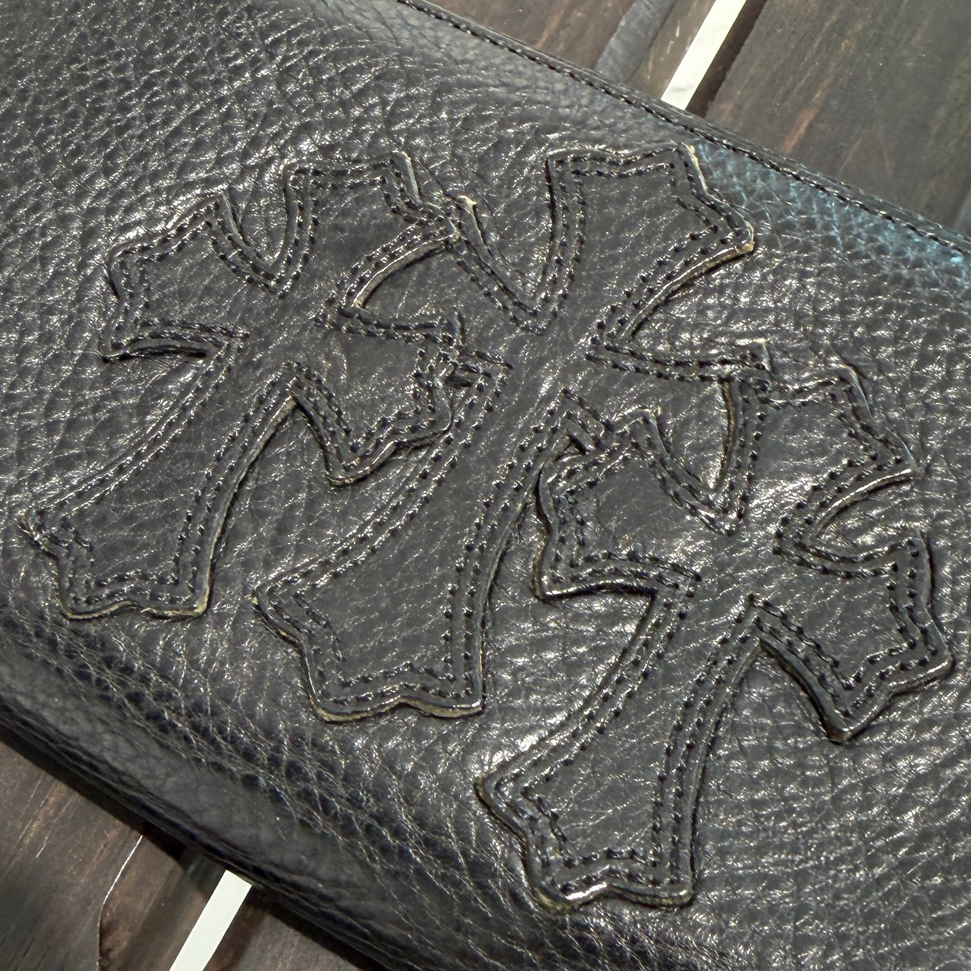CHROME HEARTS 3 Cemetery Cross Leather Patch REC F ZIP Wallet クロムハーツ 3セメタリークロス レザーパッチ レック F ジップ ウォレット
