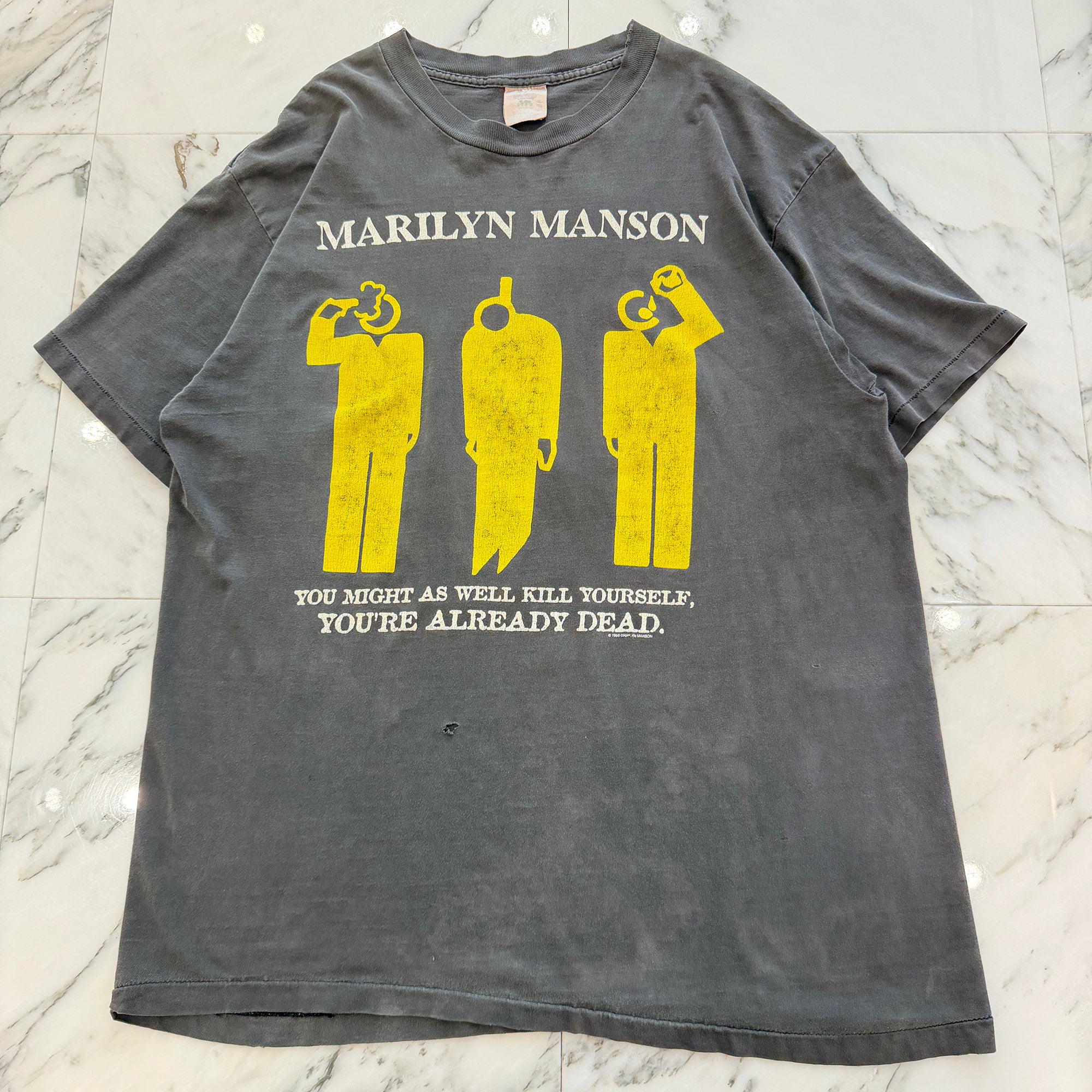 Vintage 90's Marilyn Manson "YOU MIGHT AS WELL KILL YOURSELF YOU'RE ALREADY DEAD 1996" WINTERLAND S/S Tee Size XL ヴィンテージ 90's マリリンマンソン "ユー・マイト・アズ・ウェル・キル・ユアセルフ ユーア・オールレディ・デッド 1996" ウィンターランド社製Tシャツ サイズXL