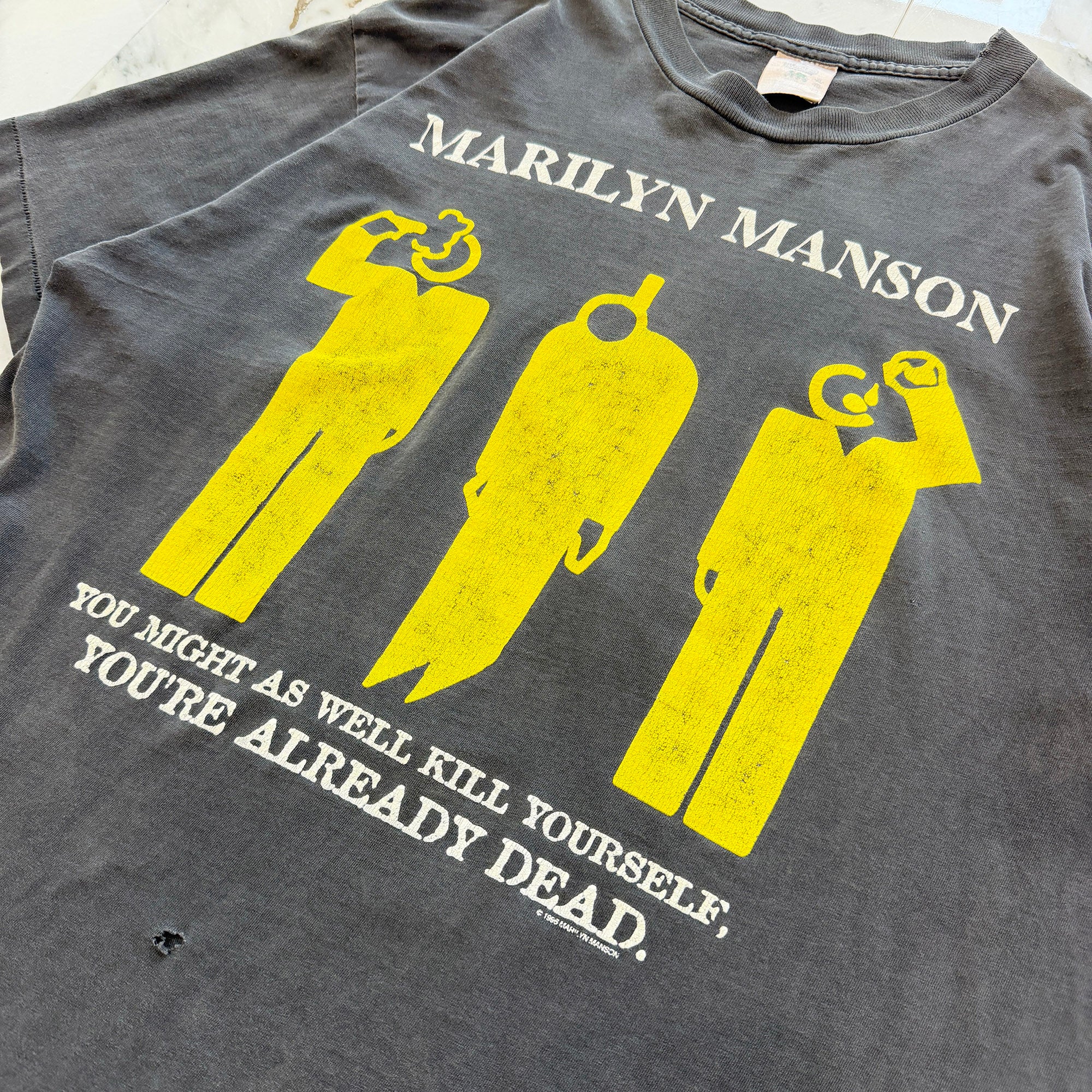 Vintage 90's Marilyn Manson "YOU MIGHT AS WELL KILL YOURSELF YOU'RE ALREADY DEAD 1996" WINTERLAND S/S Tee Size XL ヴィンテージ 90's マリリンマンソン "ユー・マイト・アズ・ウェル・キル・ユアセルフ ユーア・オールレディ・デッド 1996" ウィンターランド社製Tシャツ サイズXL