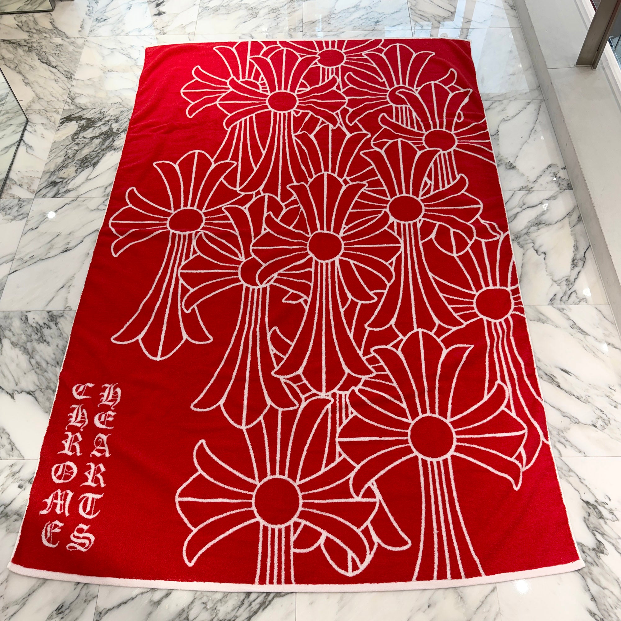 CHROME HEARTS Cemetery Cross Jacquard Beach Towel クロムハーツ セメタリークロス ジャカード ビーチタオル