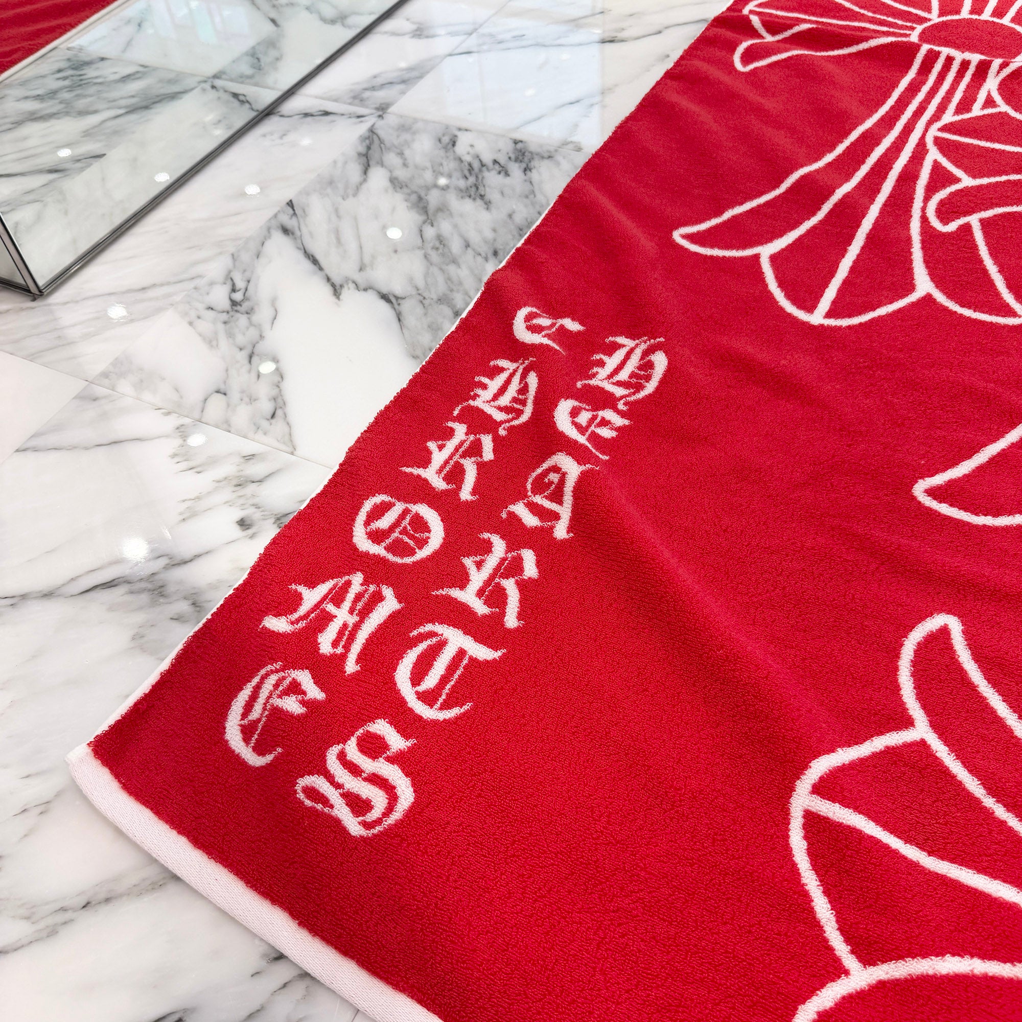 CHROME HEARTS Cemetery Cross Jacquard Beach Towel クロムハーツ セメタリークロス ジャカード ビーチタオル