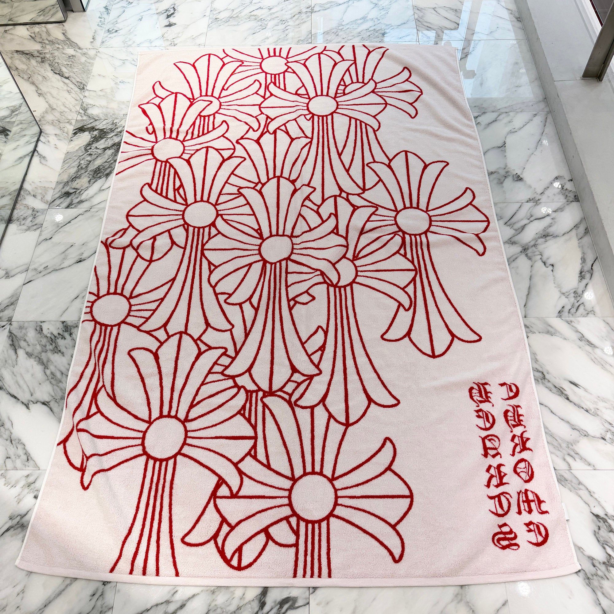 CHROME HEARTS Cemetery Cross Jacquard Beach Towel クロムハーツ セメタリークロス ジャカード ビーチタオル