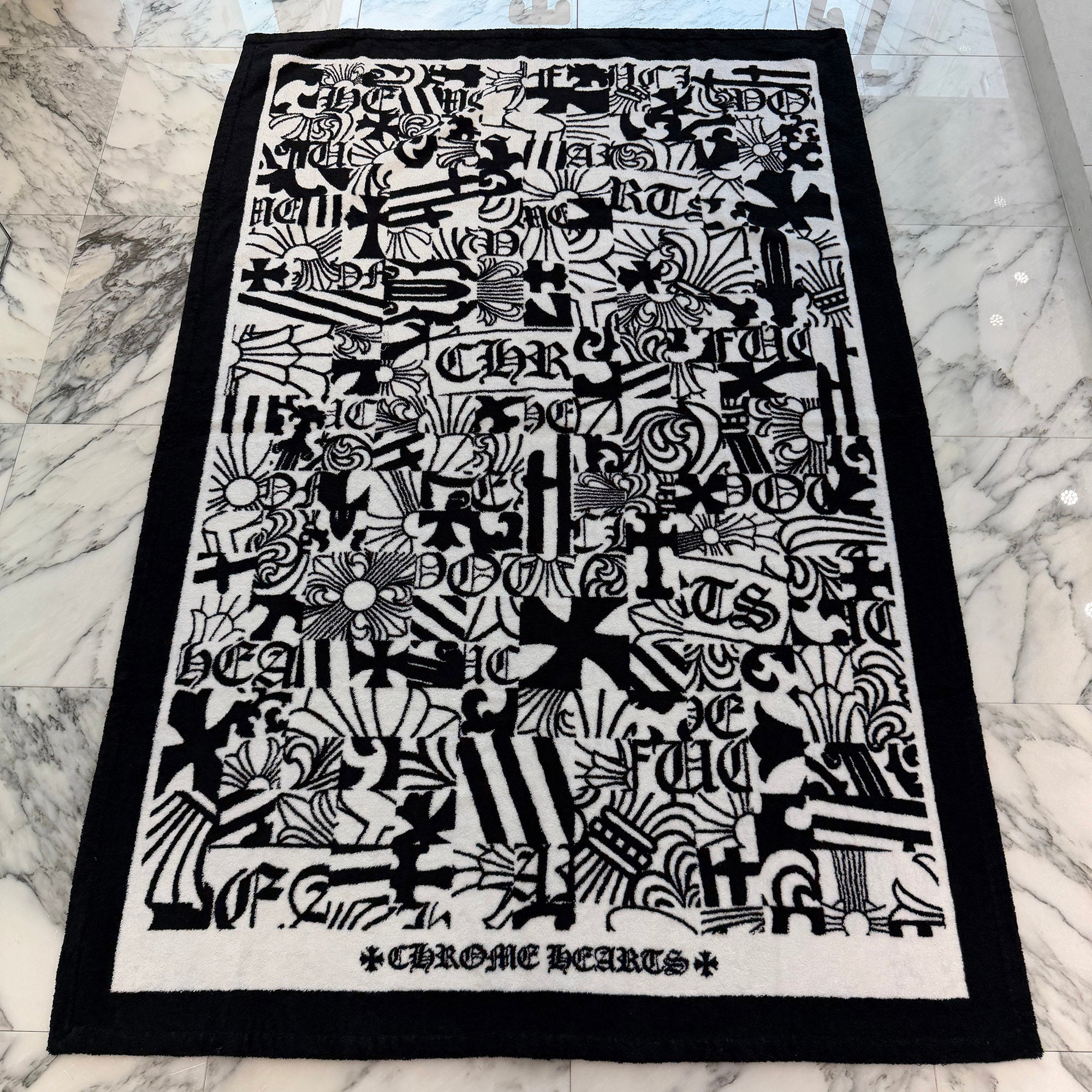 CHROME HEARTS Multi Logo Jacquard Beach Towel クロムハーツ マルチロゴ ジャカード ビーチタオル