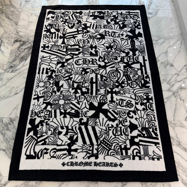 CHROME HEARTS Multi Logo Jacquard Beach Towel クロムハーツ マルチロゴ ジャカード ビーチタオル