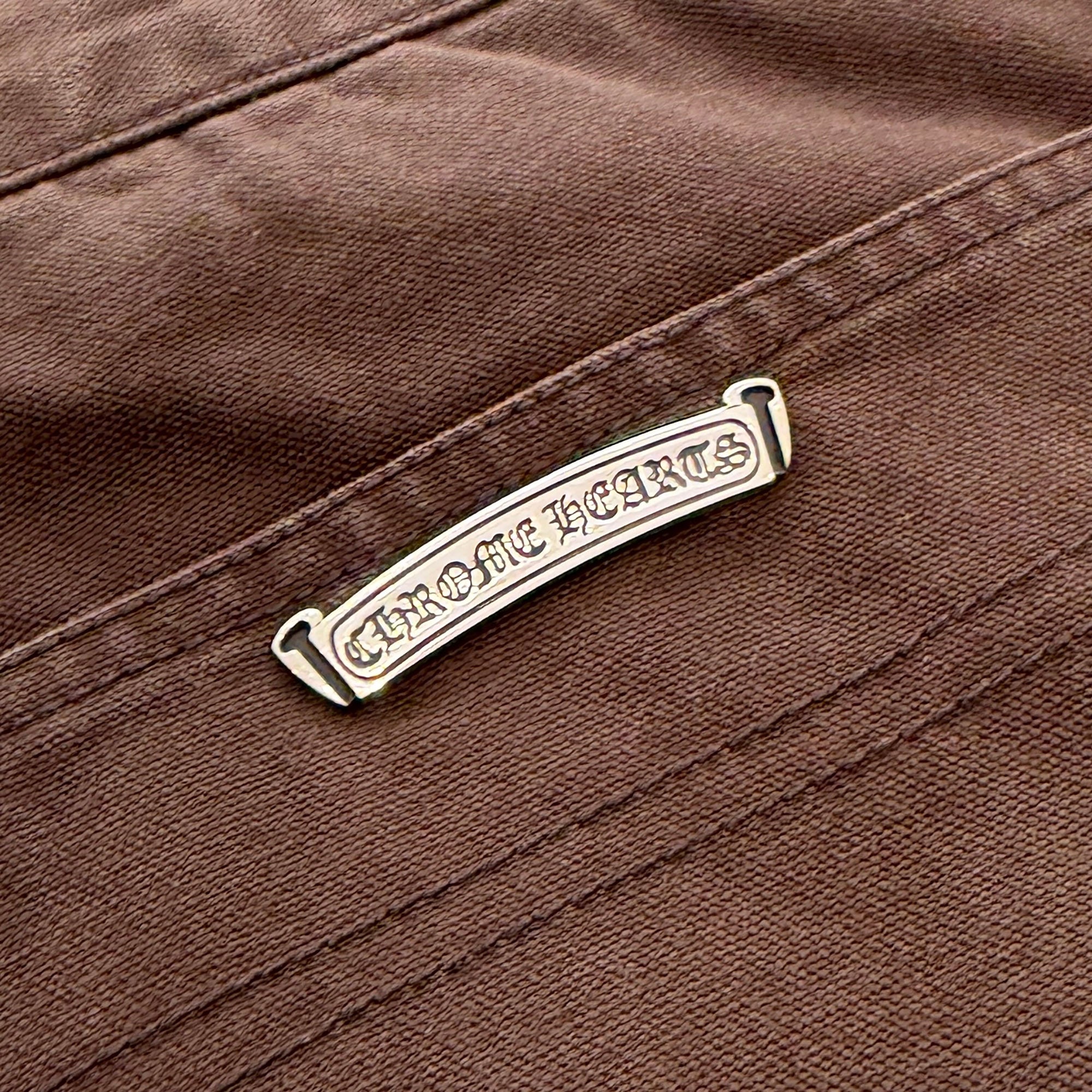 CHROME HEARTS Cross Leather Patch Carpenter Cross Ball Button Cotton Pants Size 36 クロムハーツ クロスレザーパッチ カーペンター クロスボールボタン コットンパンツ サイズ36