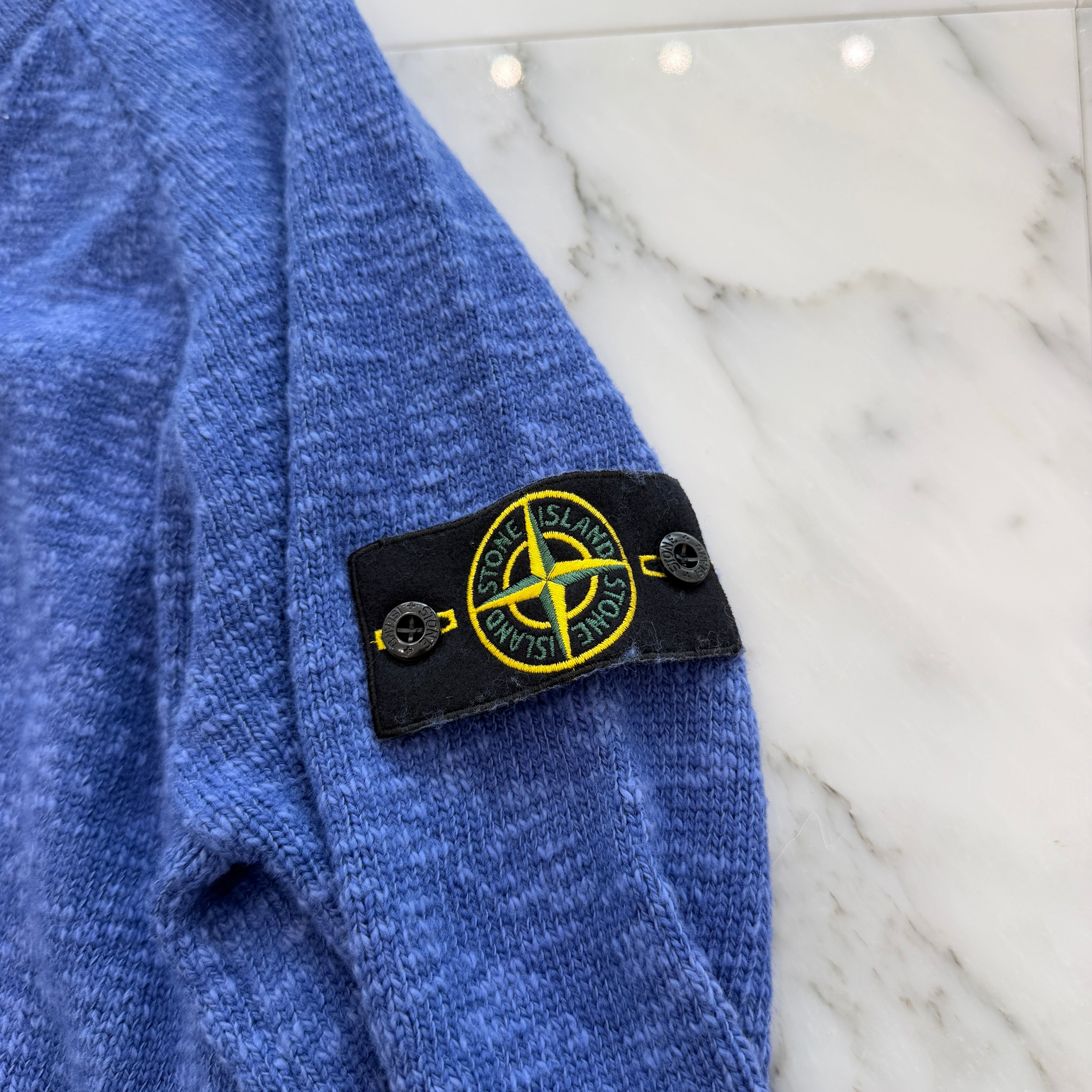 STONE ISLAND 2021AW Wool Cotton Stand Collar Zip Up Cardigan 7515536D3 Size XL ストーンアイランド ウールコットン スタンドカラー ジップアップ カーディガン サイズXL