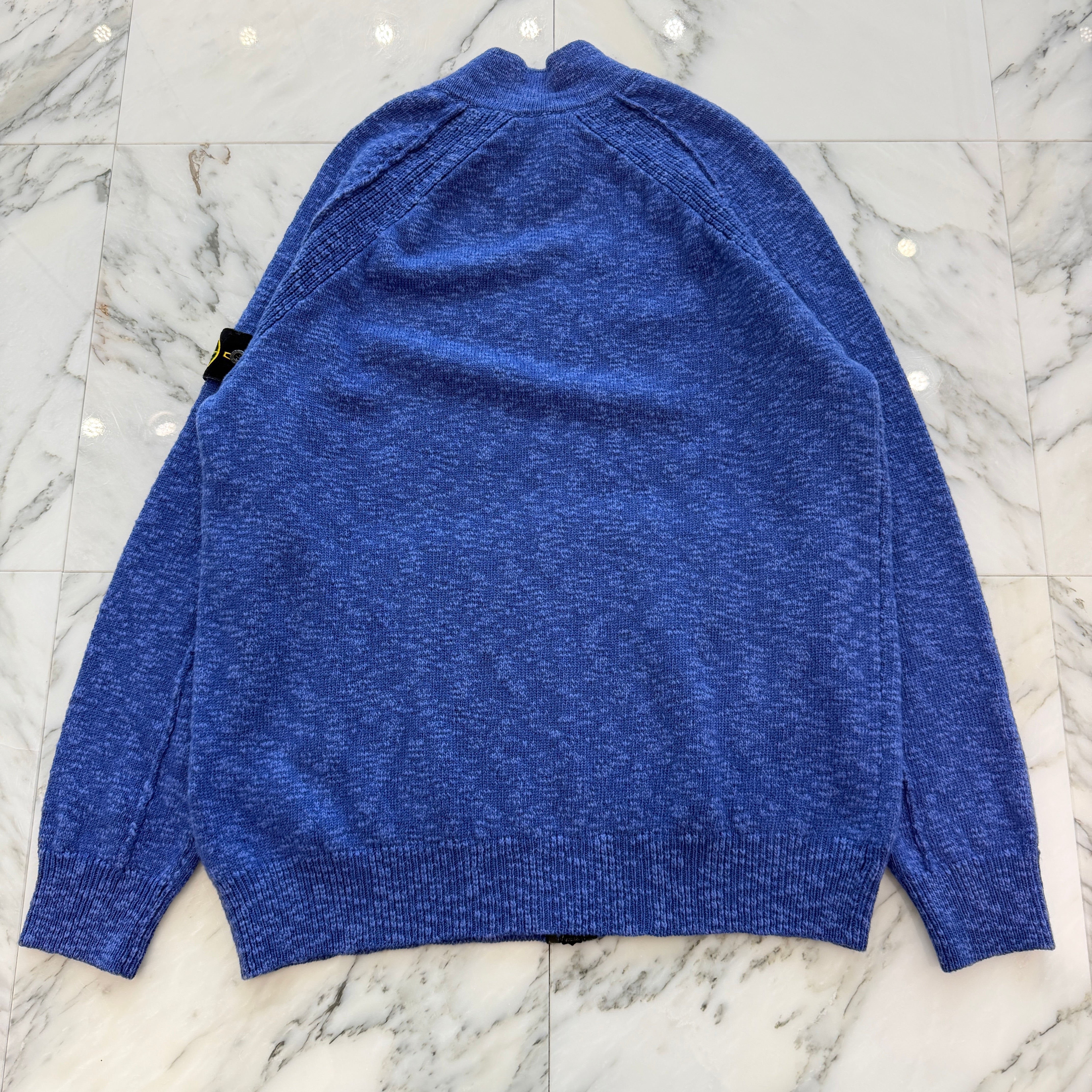 STONE ISLAND 2021AW Wool Cotton Stand Collar Zip Up Cardigan 7515536D3 Size XL ストーンアイランド ウールコットン スタンドカラー ジップアップ カーディガン サイズXL